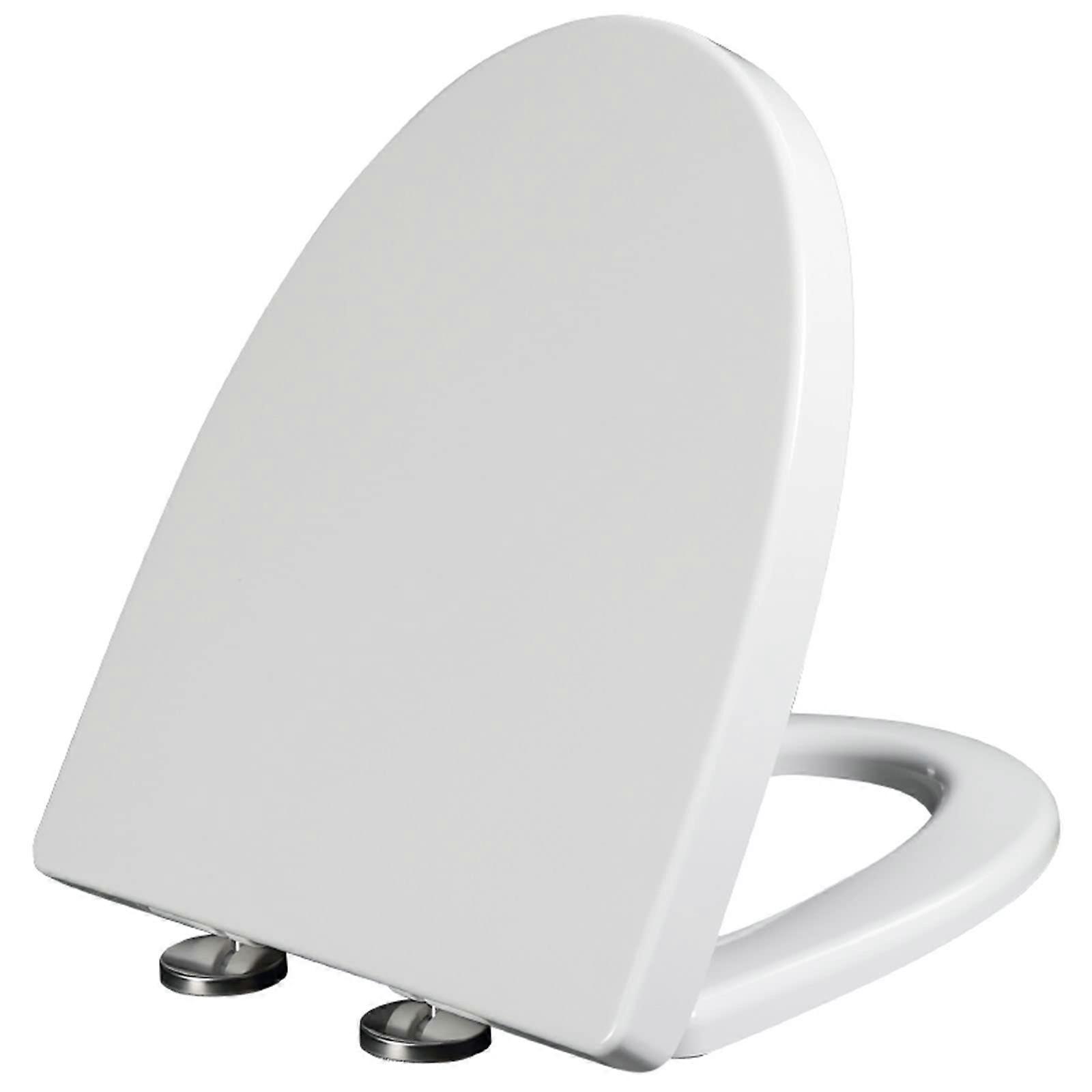 Elongated Toilet Seat, Thick PP Material, Soft Close And Quick Release, Fix, Compatible With Toilets, White, 01G