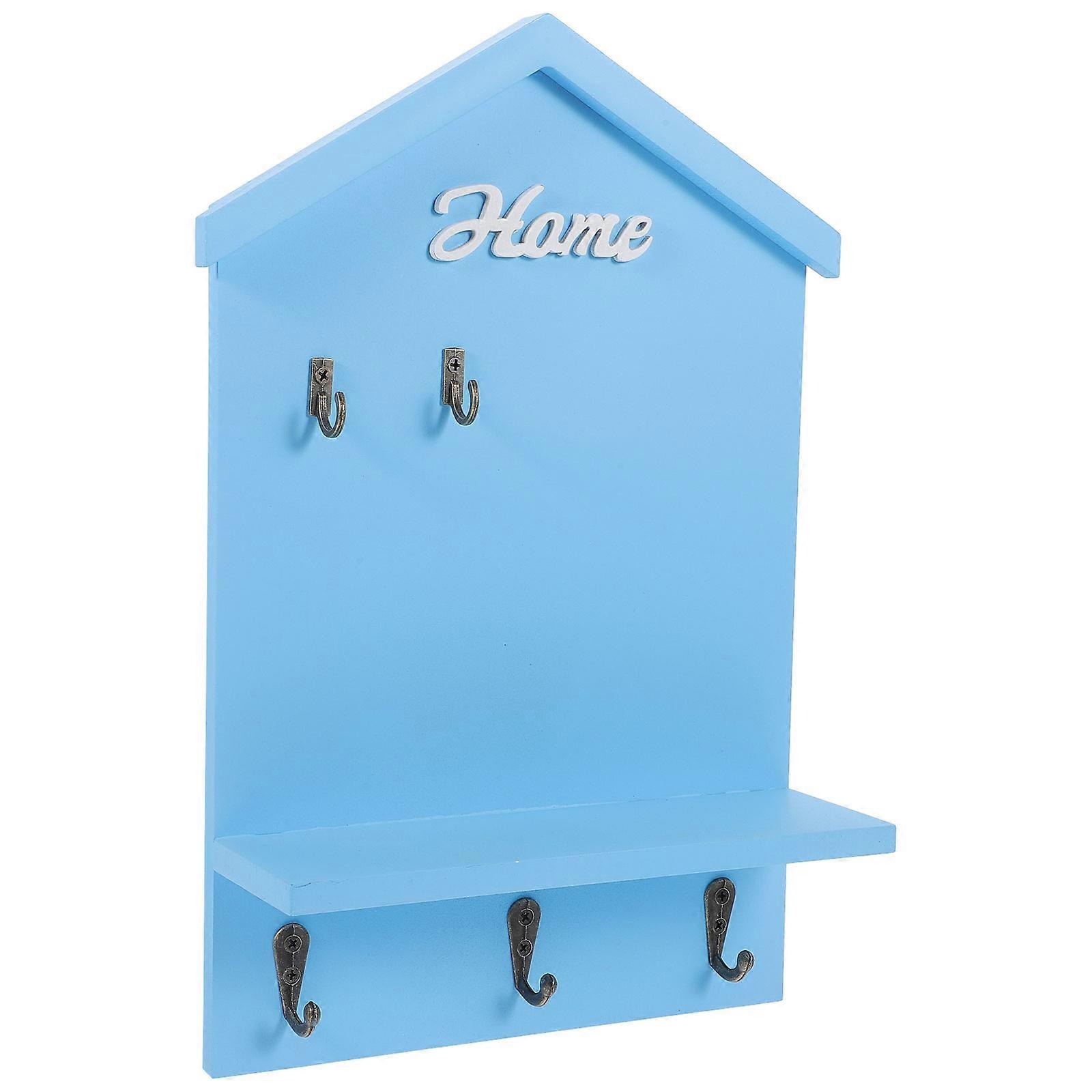 Key Organizer for Wall House Shaped Holder with 2Pcs Hooks
