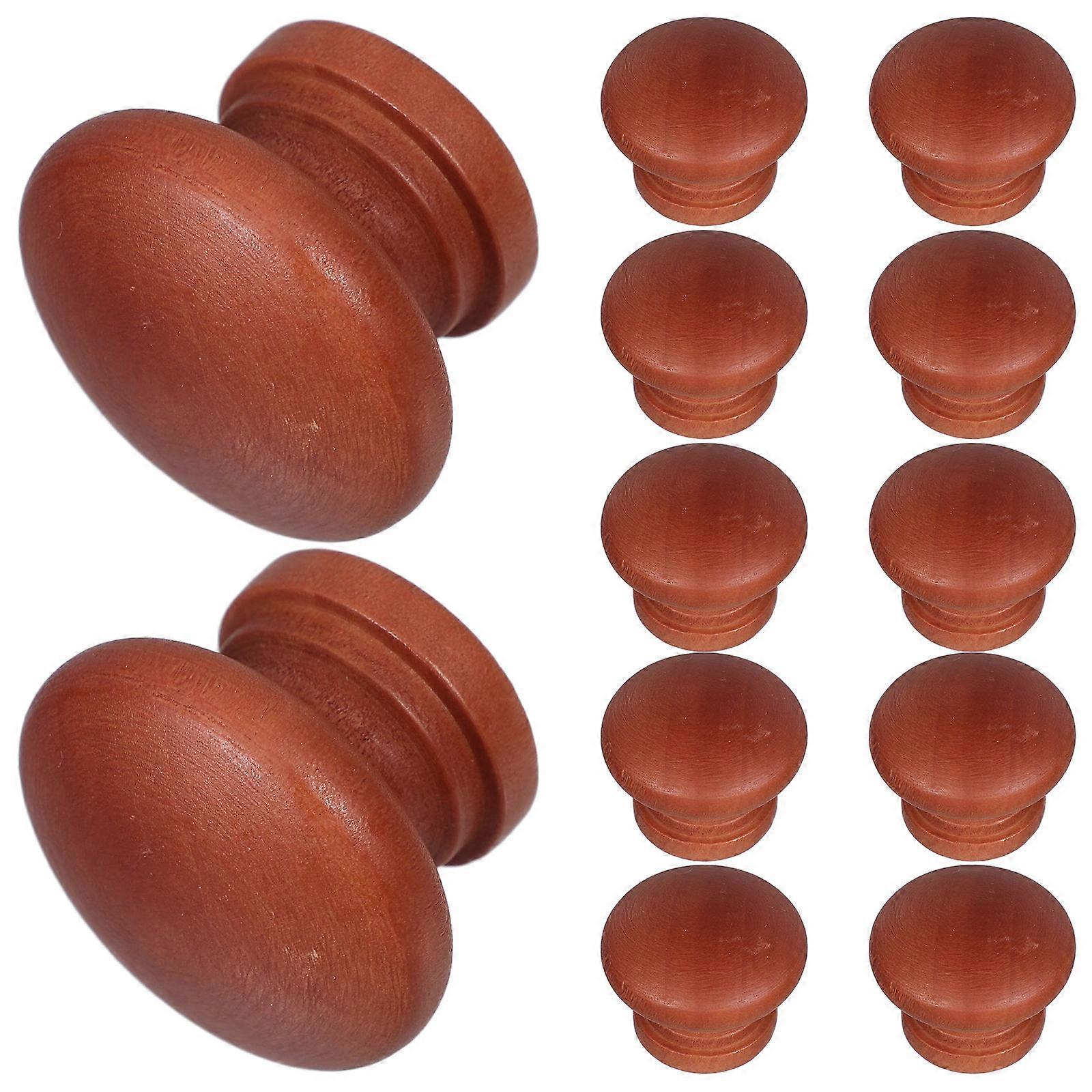 60Pcs Unique Cabinet Knobs Wooden Dresser Knobs for Decor Dark Red