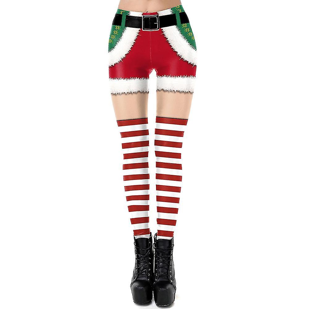 Women Christmas 3d Funny Print Ugly Leggings Stretch Slim Fit Yoga