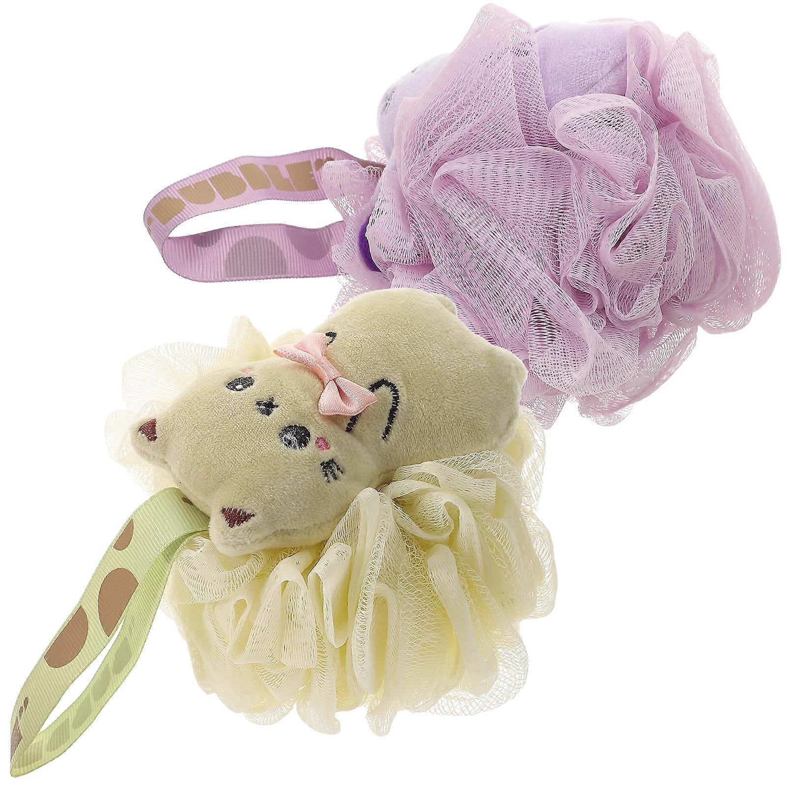 Bath Sponge 4 Pcs Kids Shower Loofah Designed For Children With Skin Cleaning Function In Fun Cartoon Style