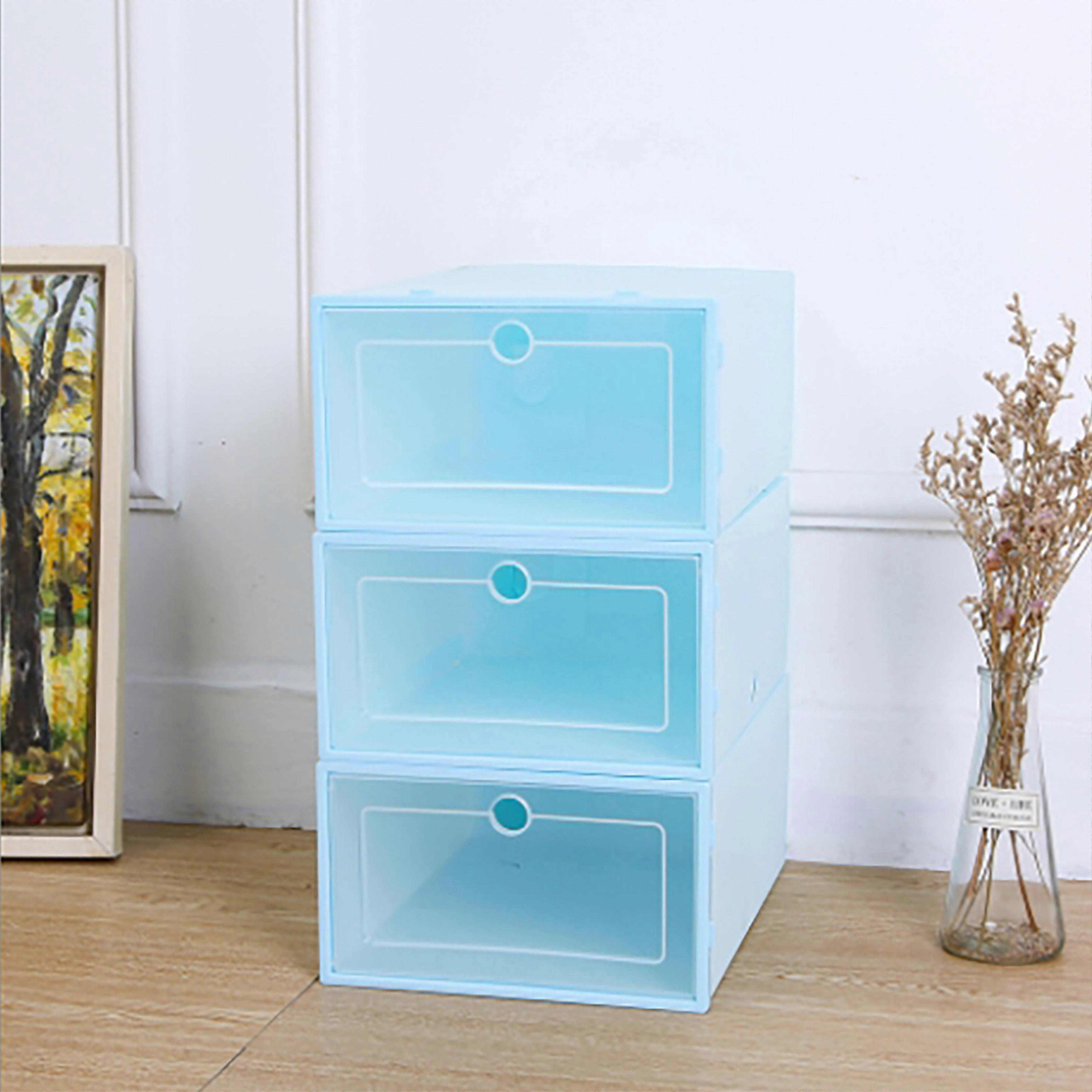 Space Saving Shoes Storage Box 12Pcs Rectangular Stackable Design Suitable For Closet Organization 13X9.3X10.6In