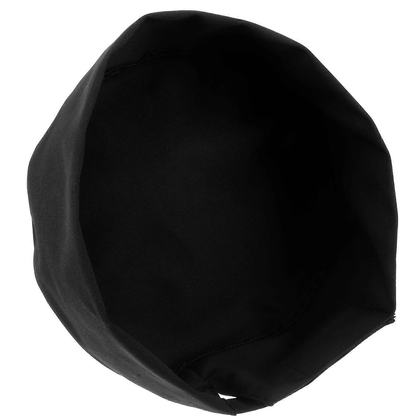 3Pcs Unisex Kitchen Working Hat Durable Black Round Chef Hat Suitable For Restaurant Use And Bakery Applications