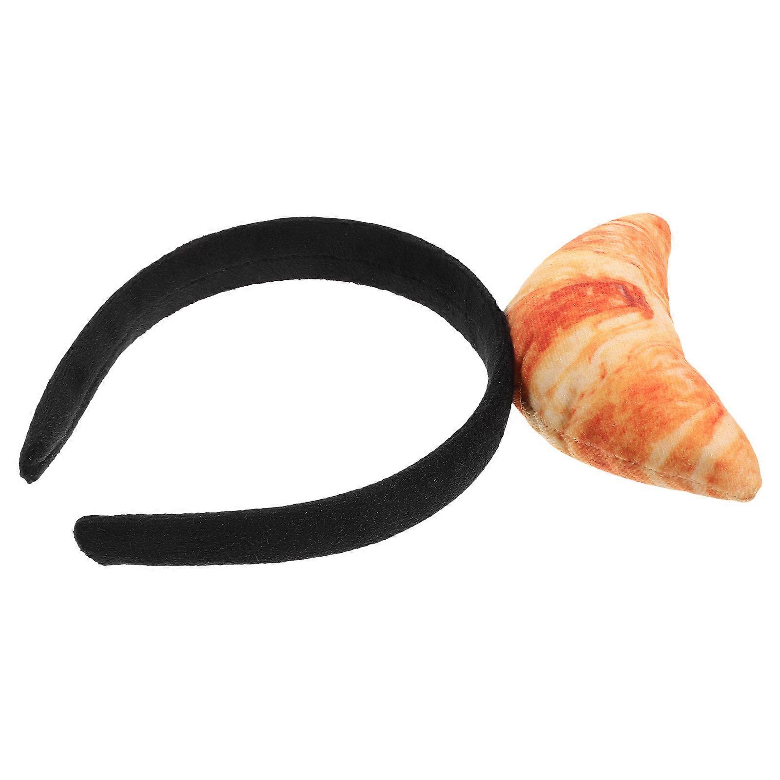 Bread Headband Croissant Shape Cosplay Prop Simulation Food Design Multi 22.00X19.00X4.00CM Soft Headwear 1Set