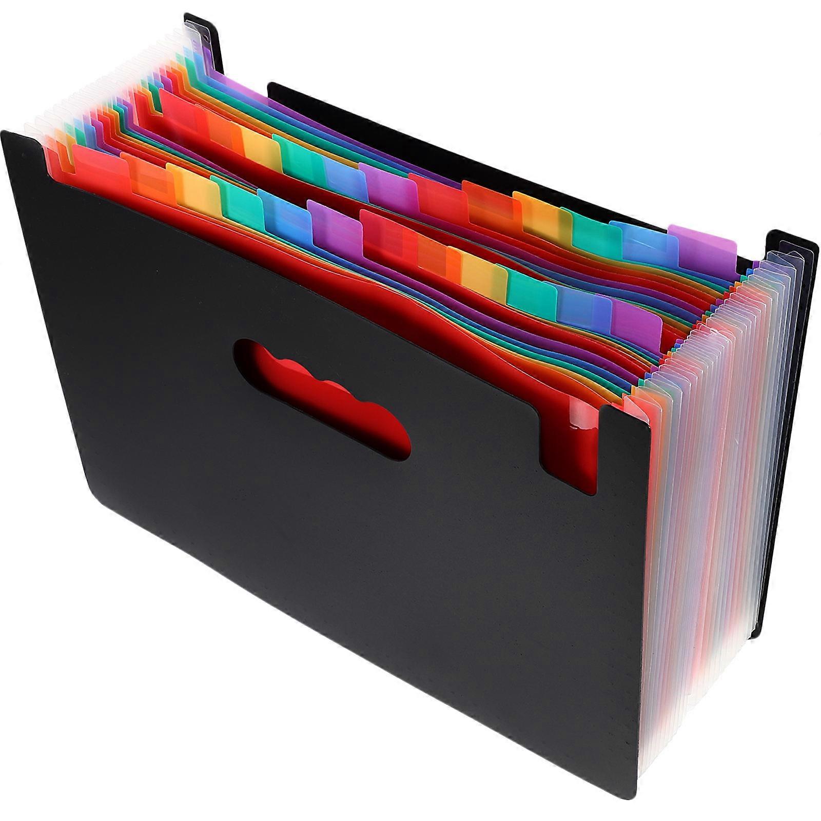 Black Multi-Grid File Folder for Office Document Organizing 3Pcs Set
