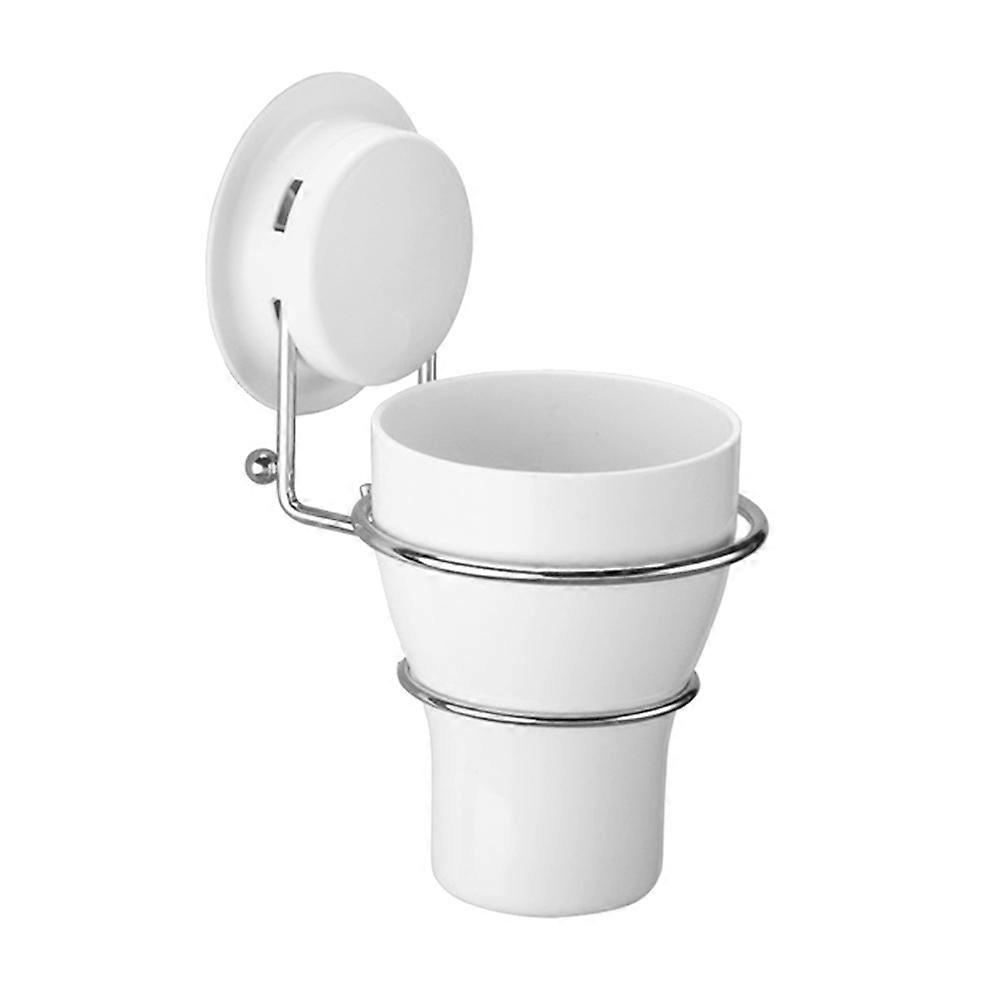 Toothbrush Holder with Plastic Gargle Cup for Bathroom 2Pcs Wall Mounted