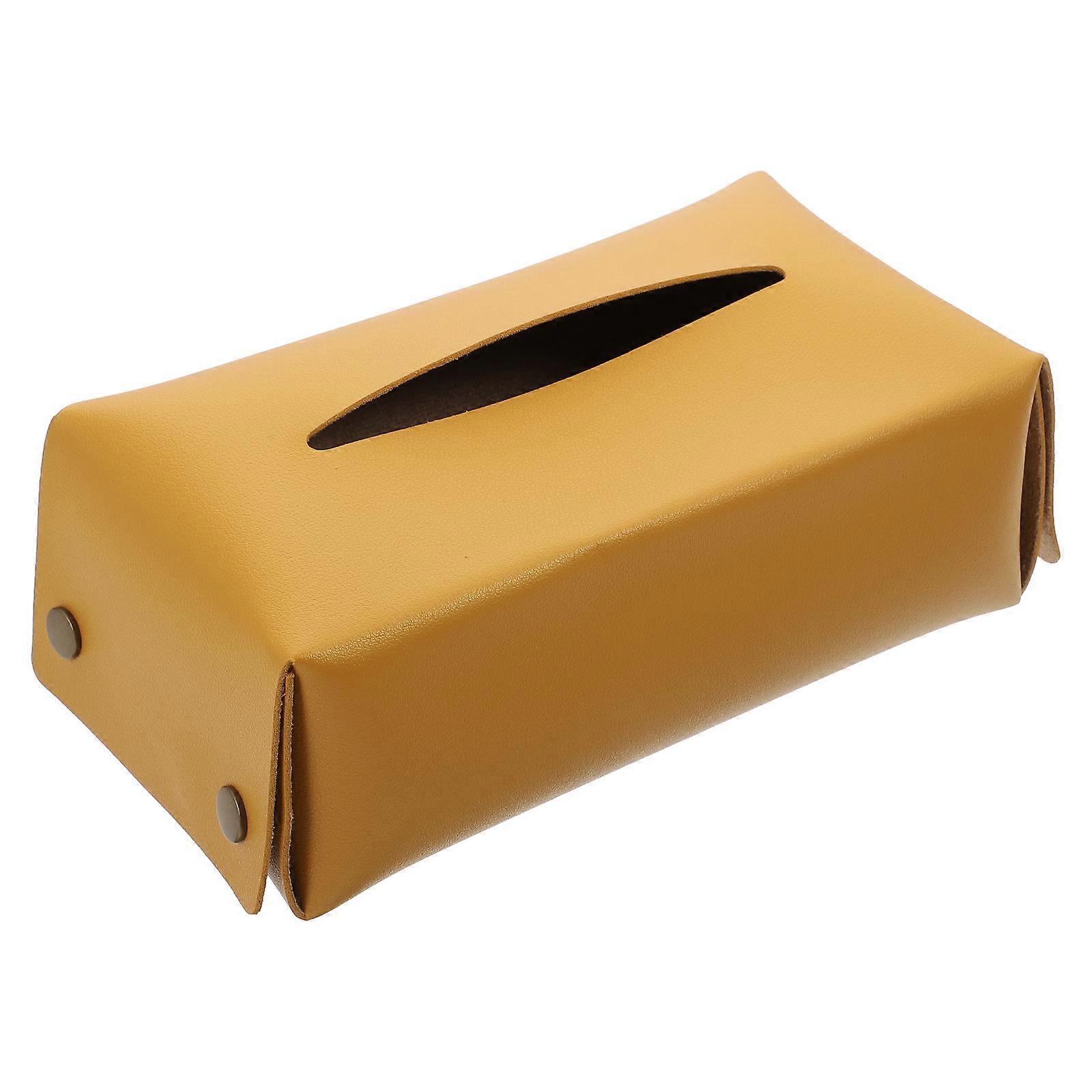 Practical Waterproof Tissue Container Yellow Tissue Holder for Storage Use