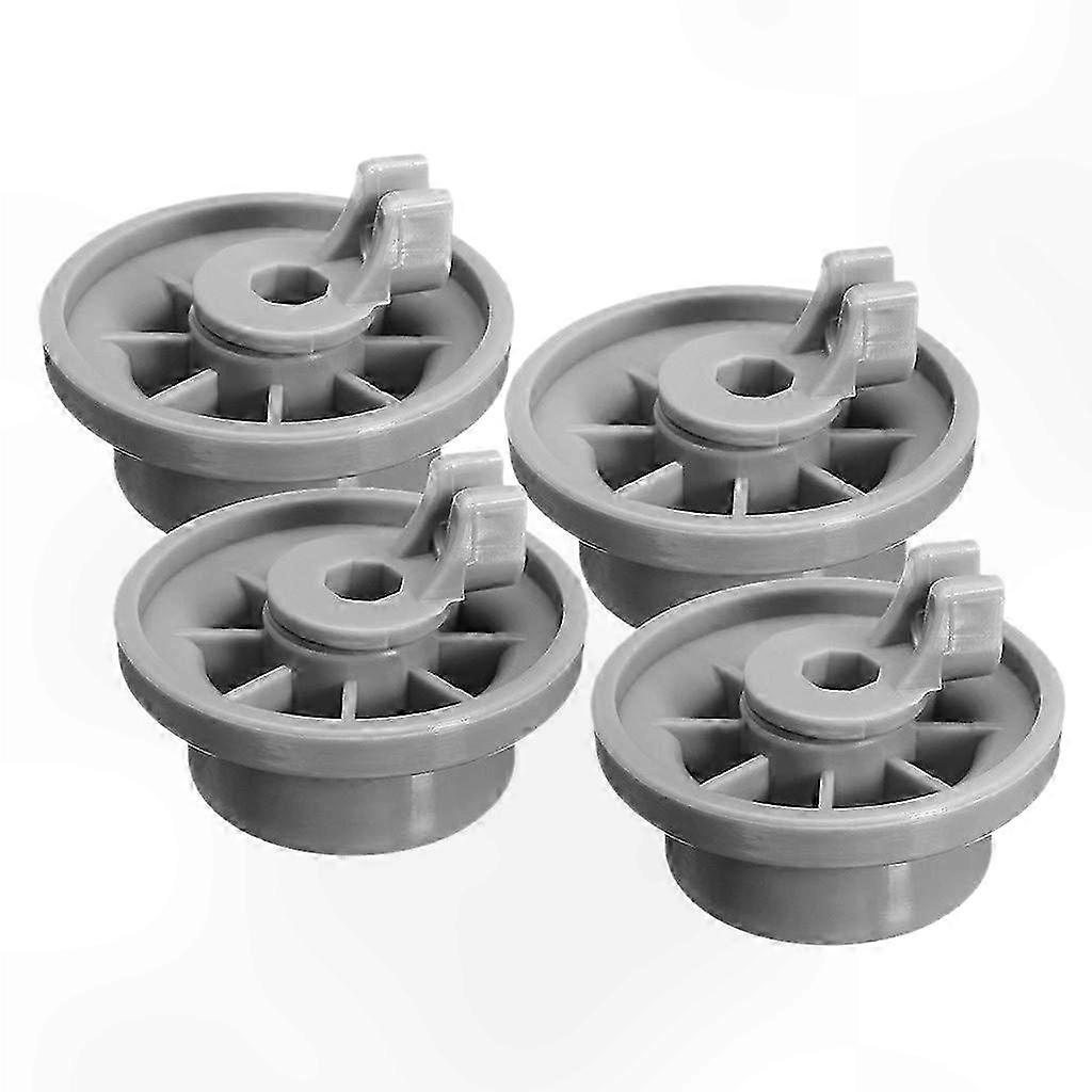 Gray Lower Rack Rollers for Dishwashers, 4-Pack Replacement Wheels, Fits Various Models