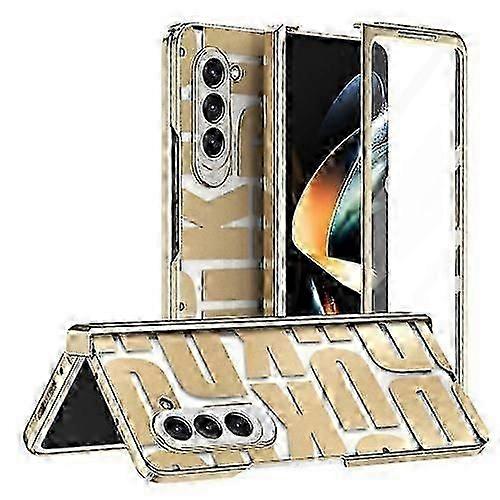 For Samsung Galaxy Z Fold5 Integrated Electroplating Folding Mobile Phone Case with Hinge