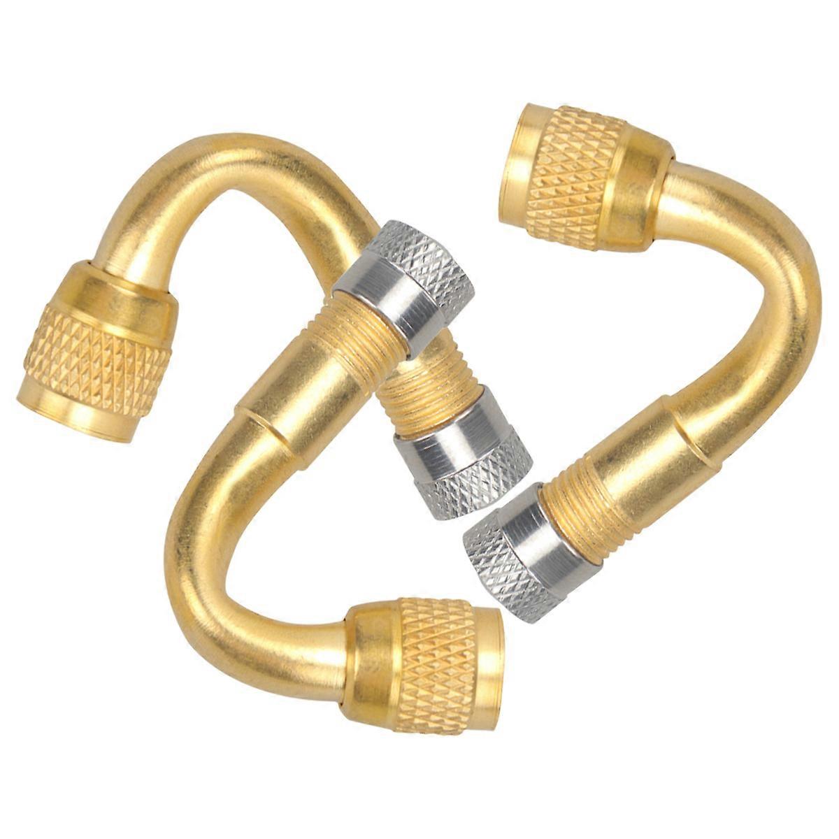 Golden Tire Stem Extension Adaptor for Car with 6Pcs Inflating Mouth Adapters