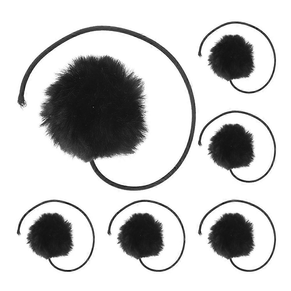 Black Plush Cat Dangling Toy with Bell for Indoor Play 18 Pieces
