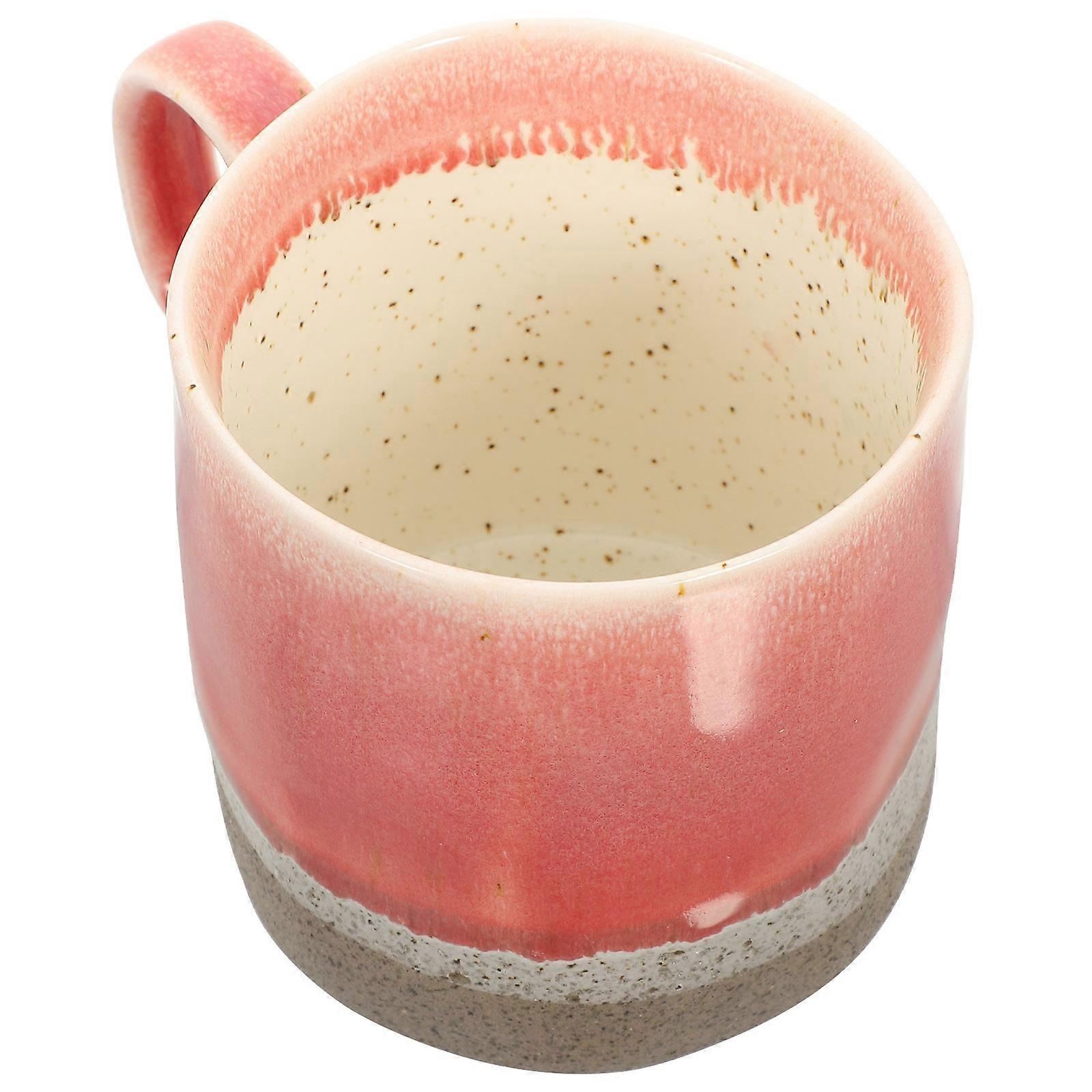 Multi Color Ceramic Coffee Mug With Smooth Rim Ideal For Coffee Tea Use Handheld Water Cup 4Pcs