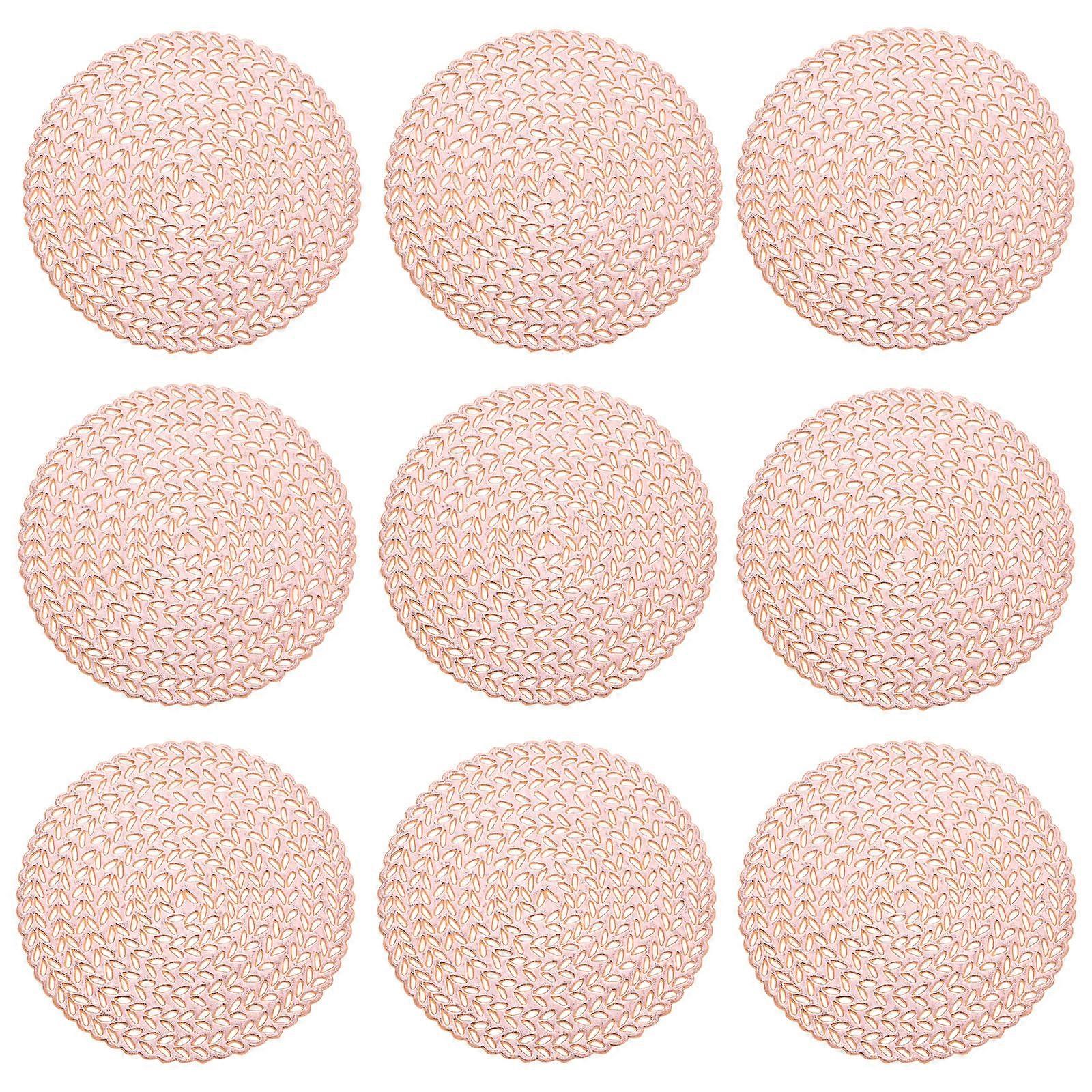 Fashionable Round Hollow Placemats For Home Decor Non-slip Function 50Pcs PVC Material