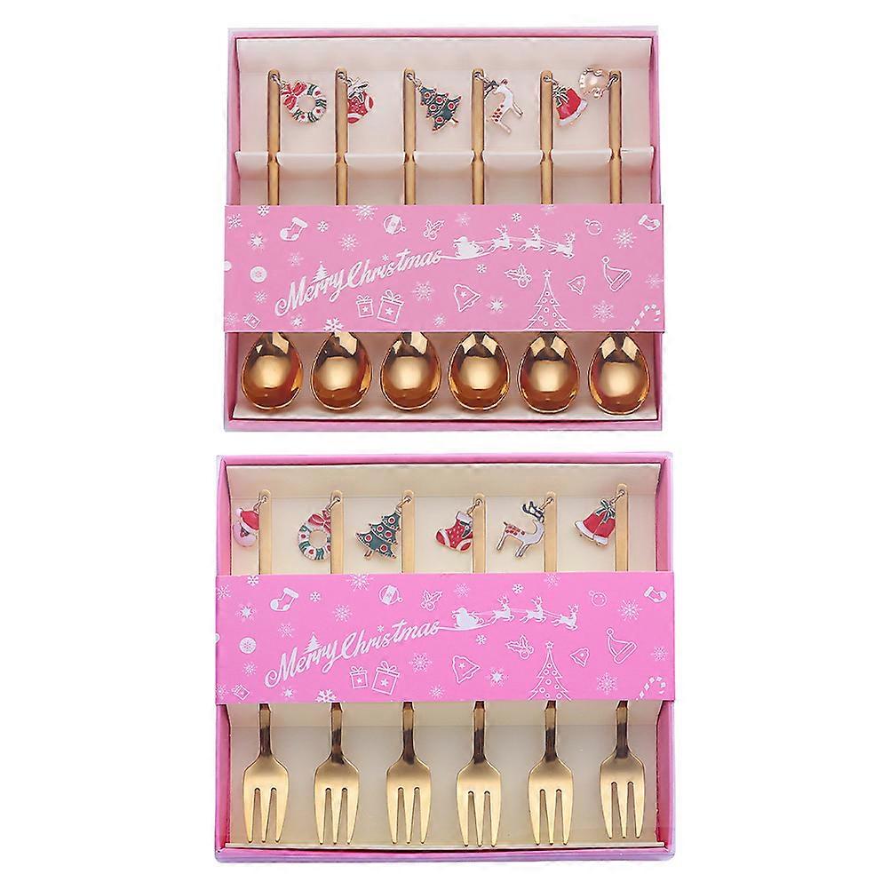 Christmas Decor Forks and Spoons Set for Home Use 3Sets