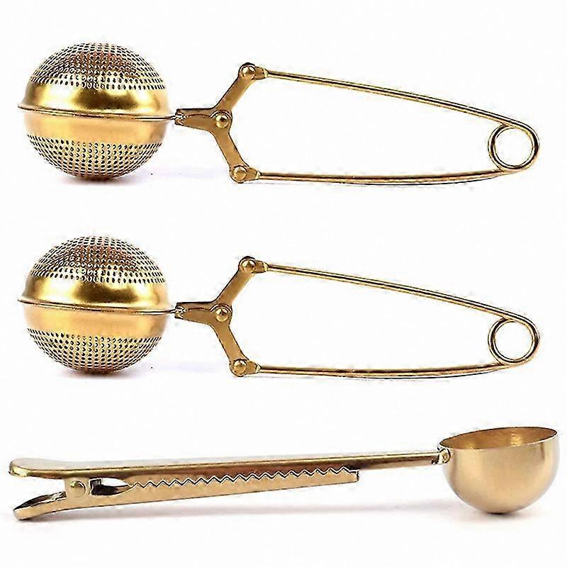 2-Pack Tea Infusers with Spoon - Multifunctional Strainer for Loose Leaf Brewing