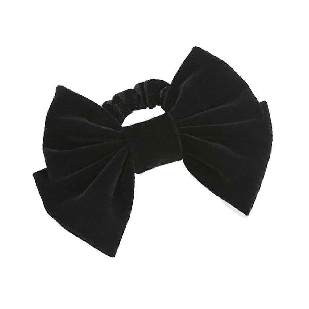 Hair Ties 2Pcs Bowknot Shaped For Women Daily Wear Black Styling Hold Hair