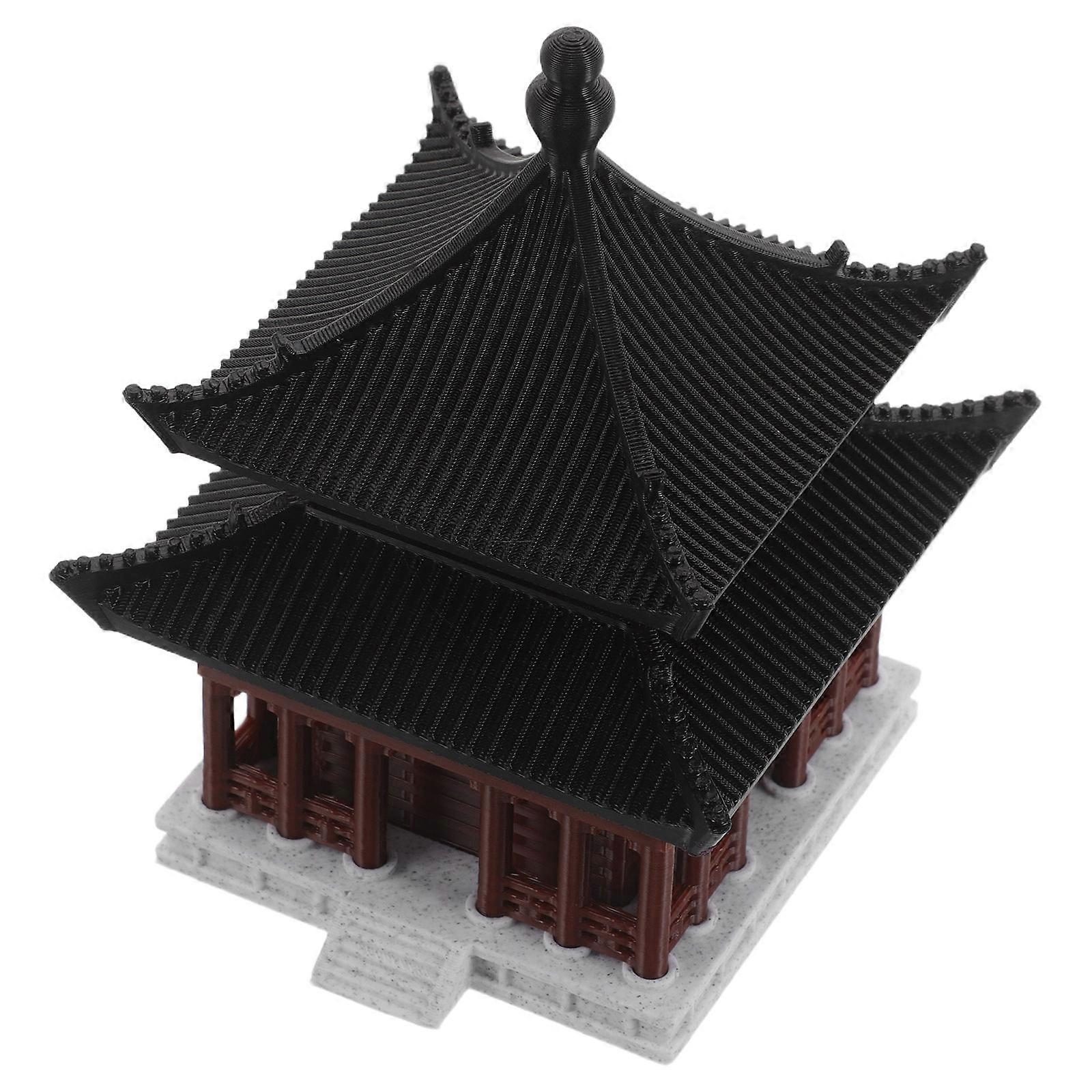 Miniature Chinese Pavilion Ancient Building Model 3Pcs For Indoor Decoration And Serenity Creation Features And Detailed Design