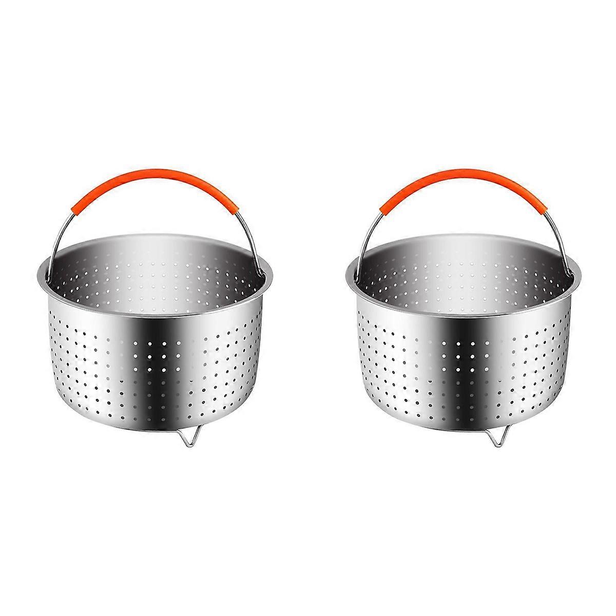 Dampfkorb aus Edelstahl mit silikonüberzogenem Griffkorb