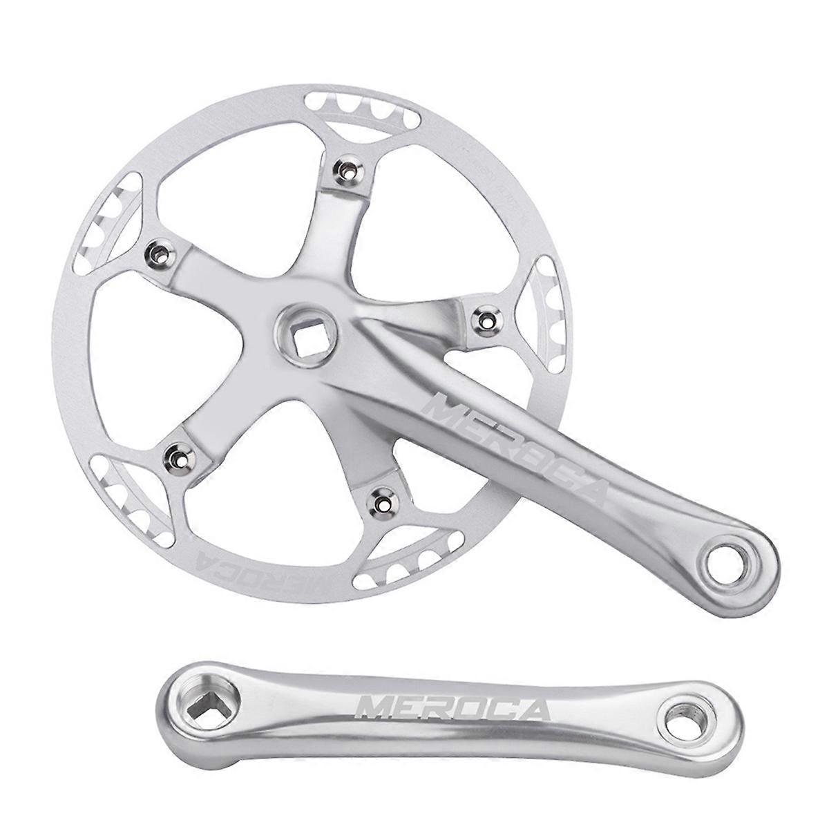  Bicycle Square Hole Crankset Speed Folding Crankset Silver