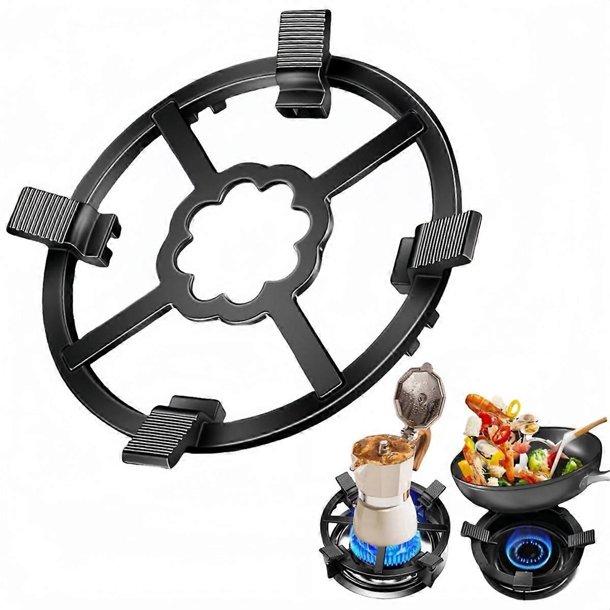 Supporto per wok in ghisa per moka, supporto per fornello a gas 2 in 1 per wok, piccola casseruola ridotta
