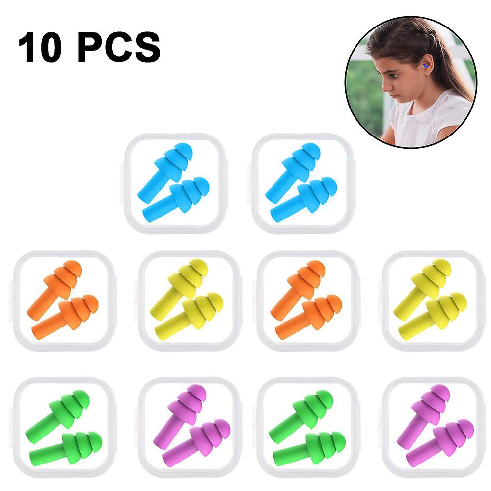 5 Pairs Swimming Earplugs Silicone Noise Cancelling Ear Plugs Reusable