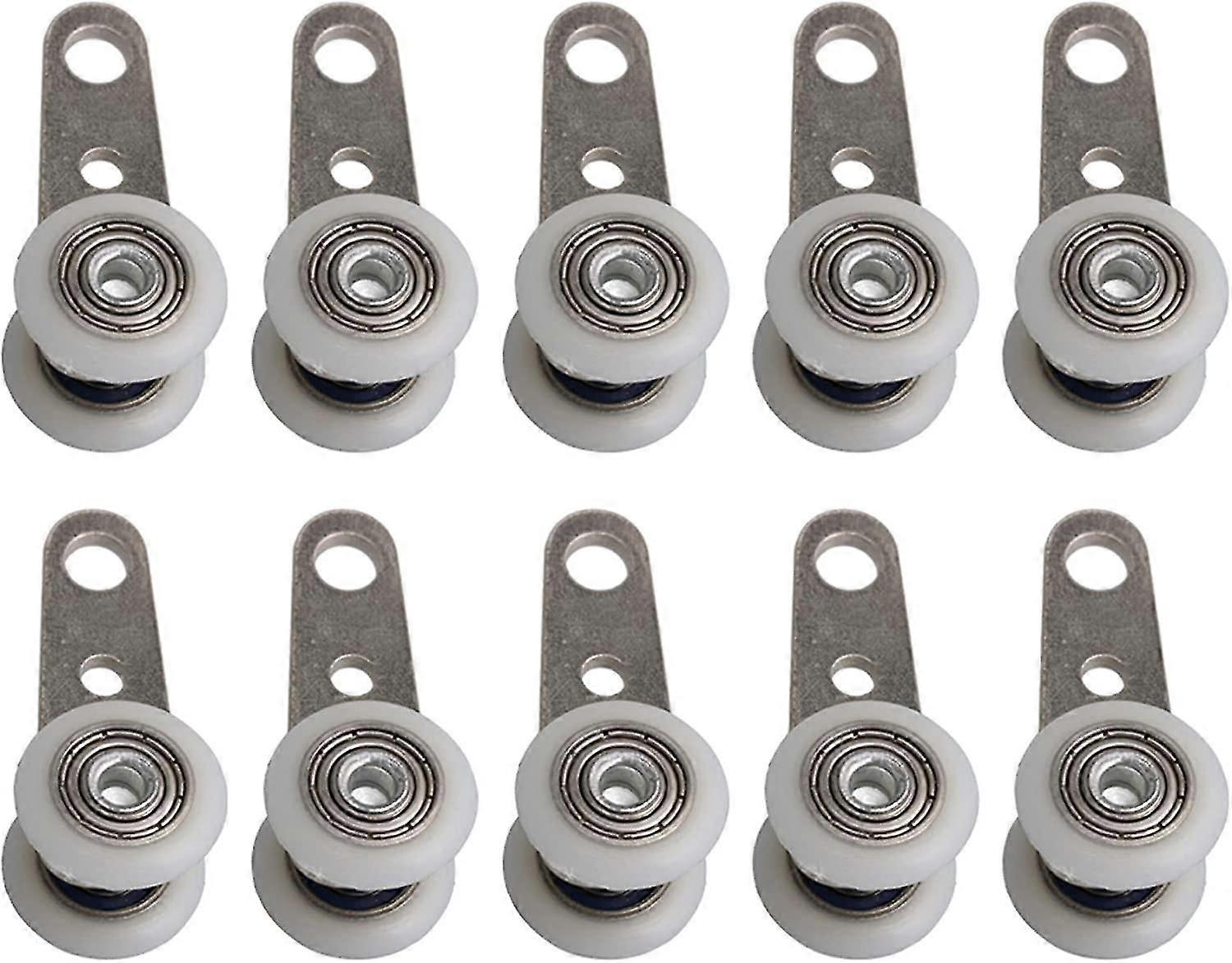 Set Of 10 Rollers For Bay Windows Or Sliding Doors - In Metal And Plastic - 4.5 X 1.9 Cm