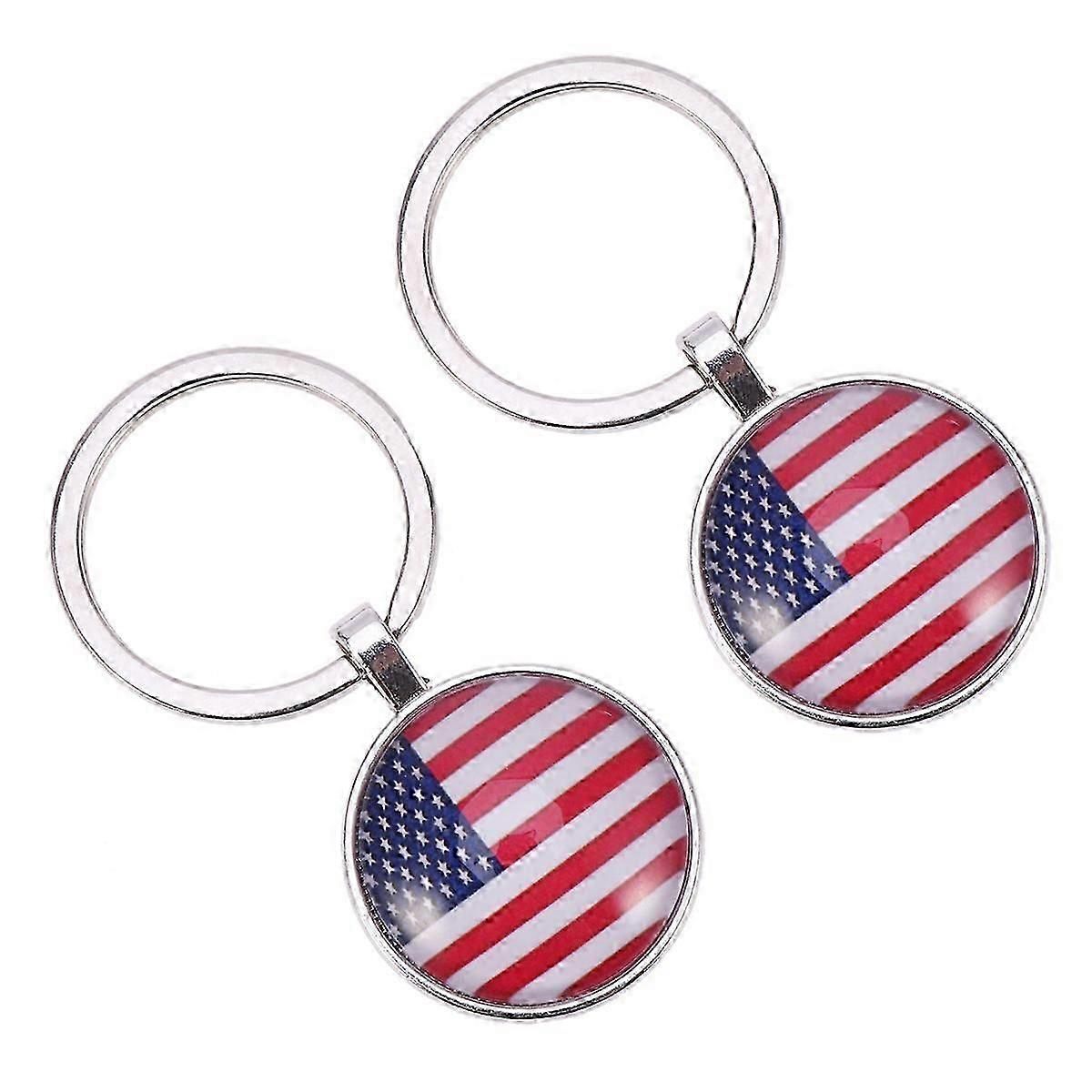 Patriotic American Flag Keychain Holds 6 Keys