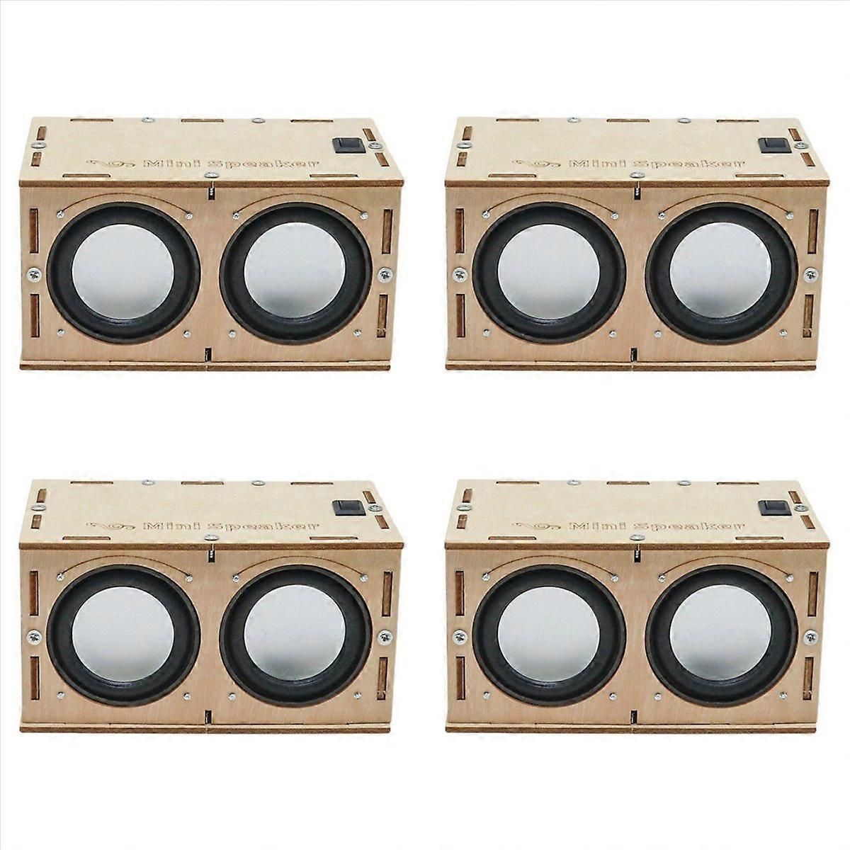 4X DIY Bluetooth Speaker Box Kit Electronic Sound Amplifier Builds Your Own Portable Wood Case Bluet