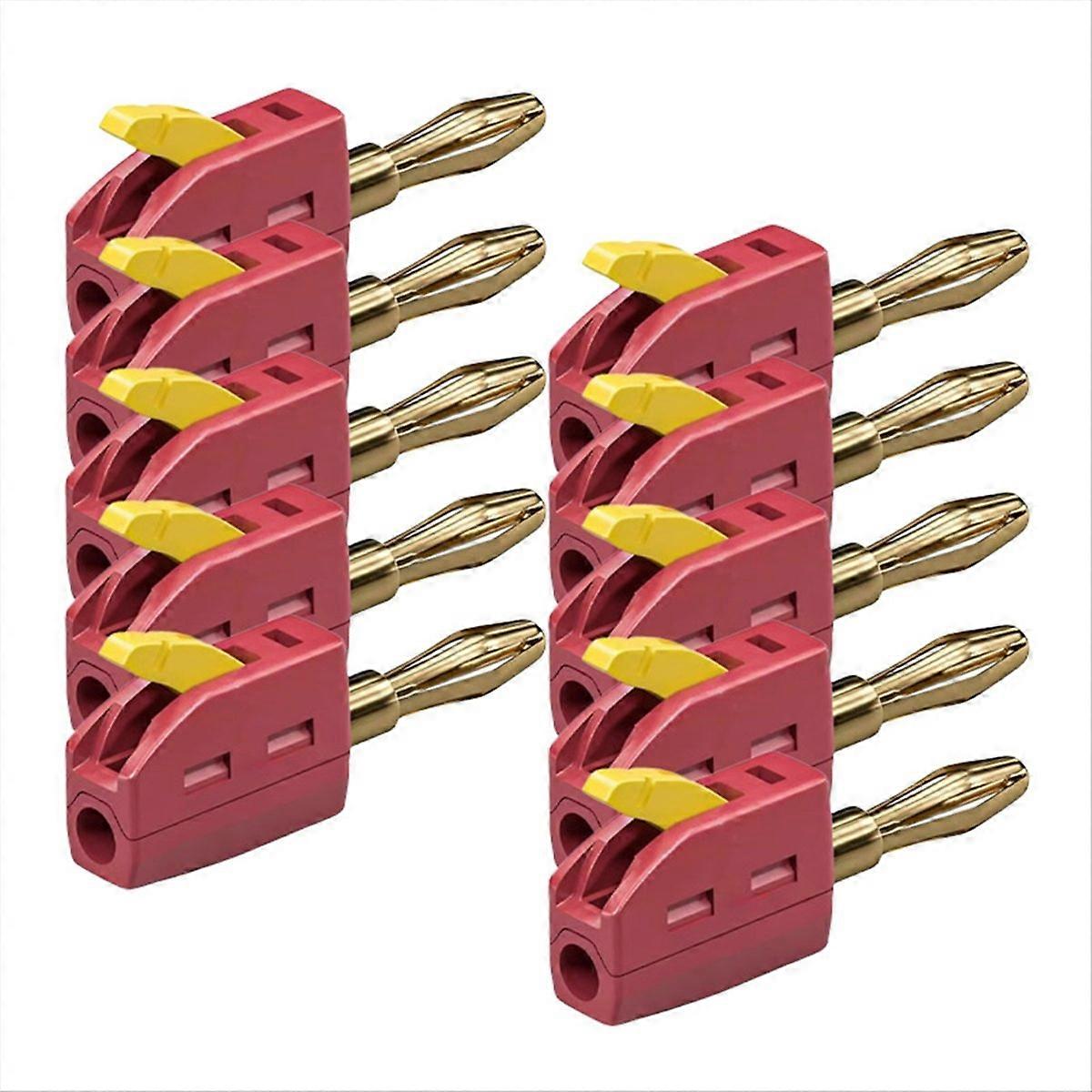 10Pcs 4mm Banana Plug Quick Wire Connector Red
