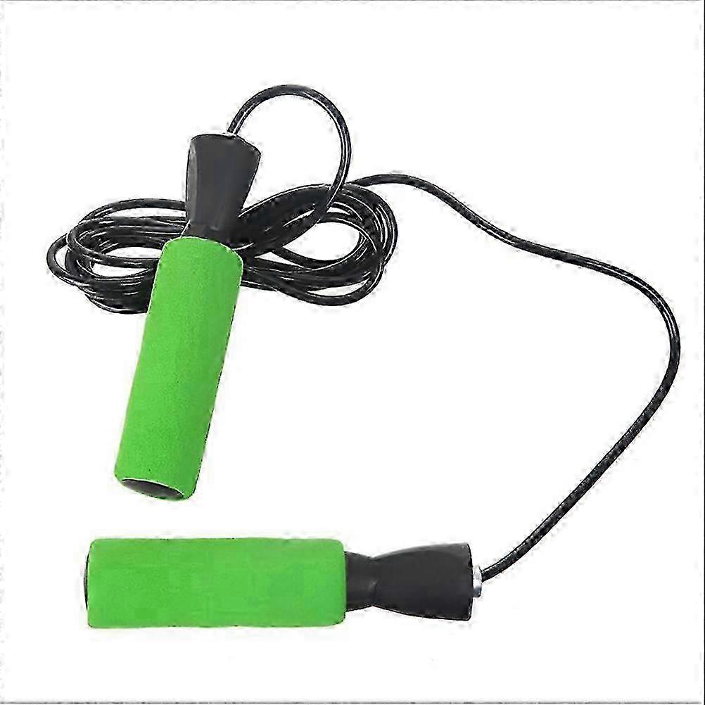 Jump Fast Speed Knot Free Professional Training Skipping Rope with Foam Handle for Adults Kids Green miao8