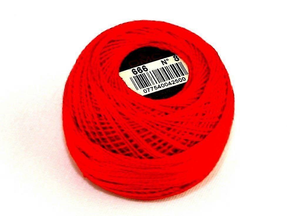 Size 8 Cotton Perle Thread 80m 666 - per 10 gram ball