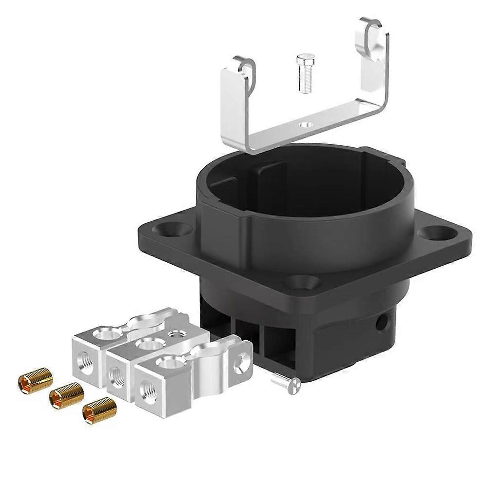 ES3R Pure Copper Power Outlet EU Schuko Socket Rhodium Plated AC 250V 16A 2Pin IEC Inlet Schuko Chassis Socket EU Plug