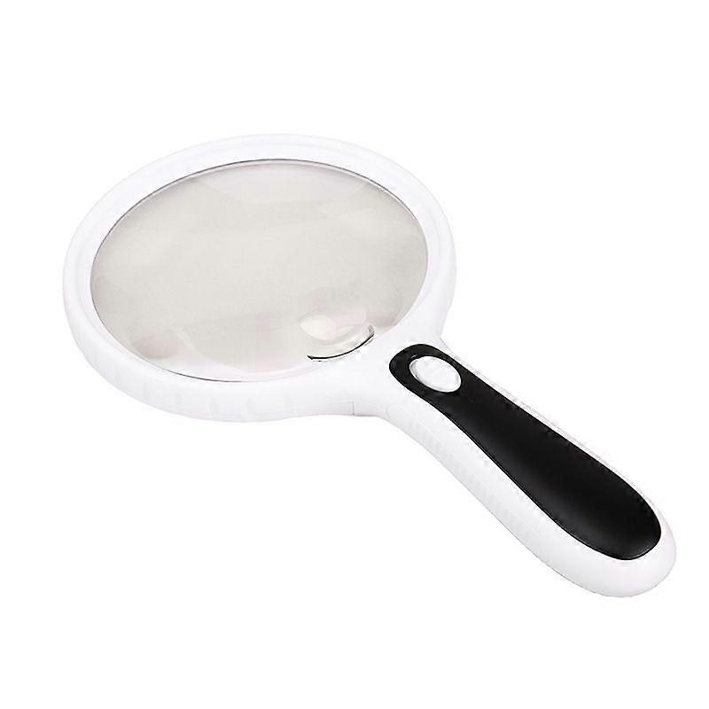 Hand-Held With LED Lamp 3 Times Magnifier HY130(White Frame)