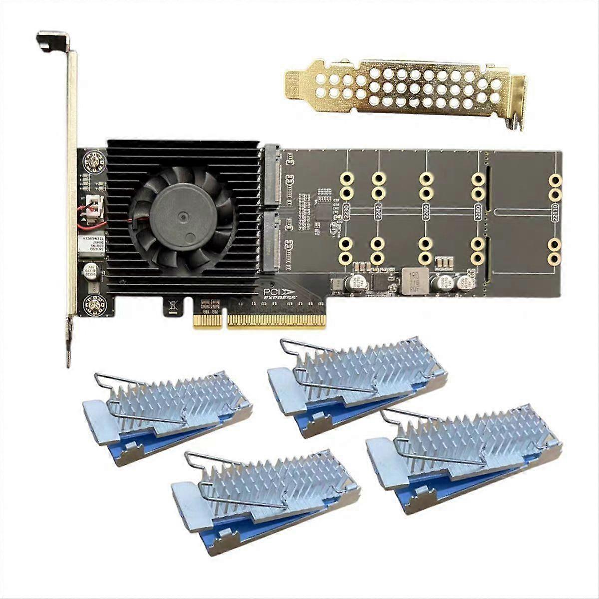 PCle 4.0 X8 to NVME 4-Bit M.2 Hard Disk Expansion Card PLX88024 Drive-Free Split-Free Pcie 4.0 Nvme