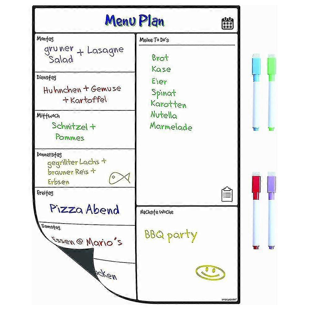 Magnetic Whiteboard Fridge Calendar Of Menu Planner, Memo