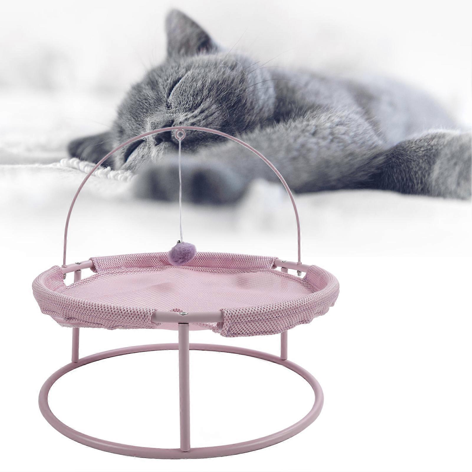 Elevated Cat Hammock Foldable Removable Cat Hammock Bed Spacious Cat Sleeping Bed for Four Seasons Spring and Summer Type Violet 