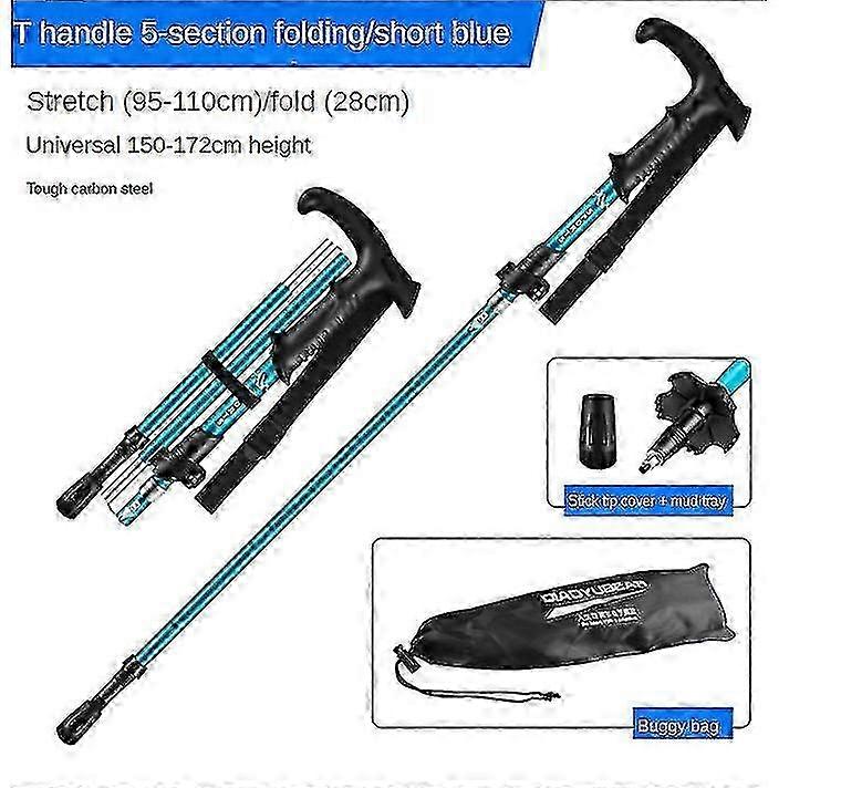 Aluminum Folding Hiking Poles for Backpacking Senior Quick Lock System
