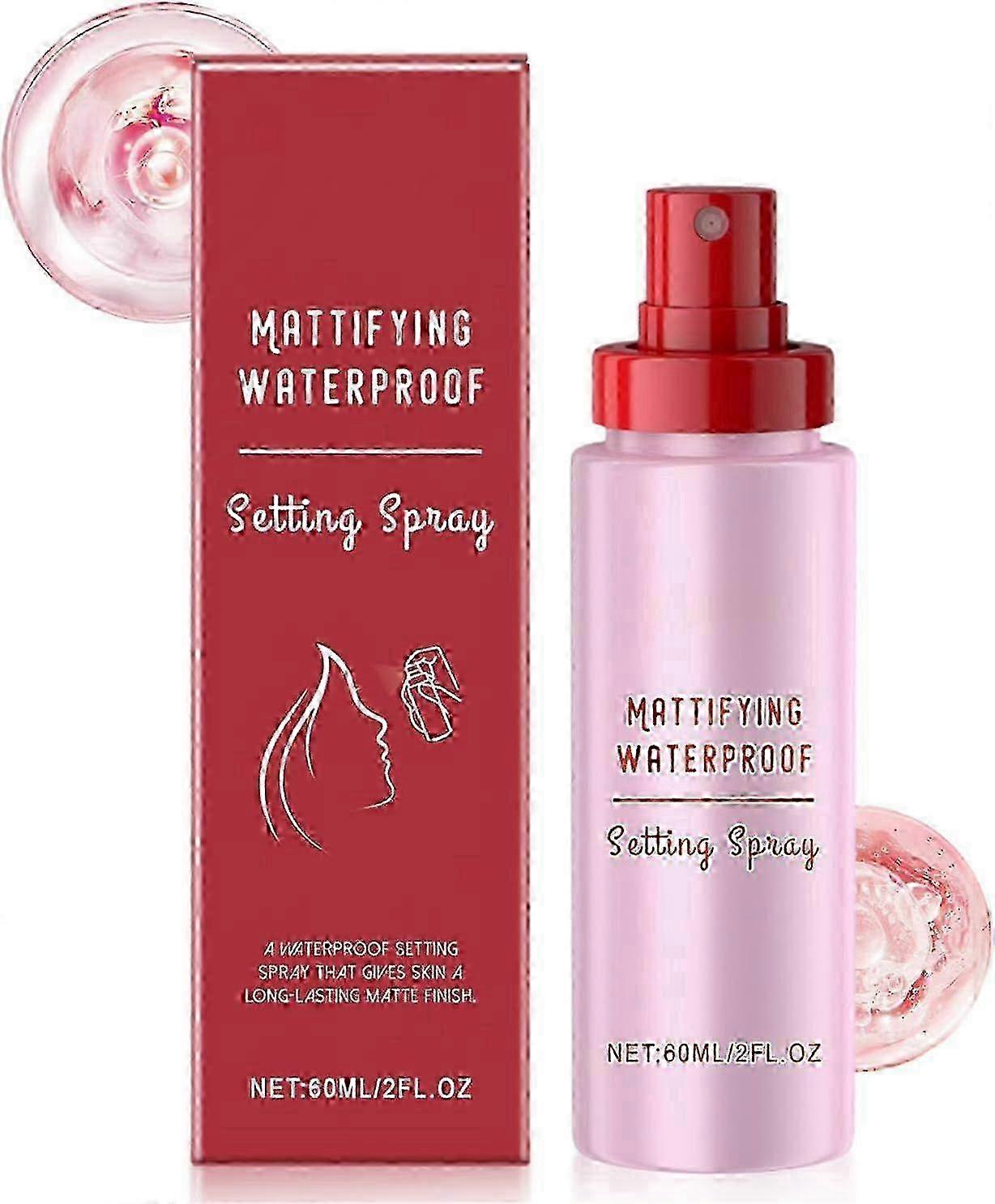 Powder Melting Glass Setting Spray, Makeup Setting Spray Mattifying Waterproof, Keep Your Make-Up Fresh and Bright, Suitable for All Skin Types
