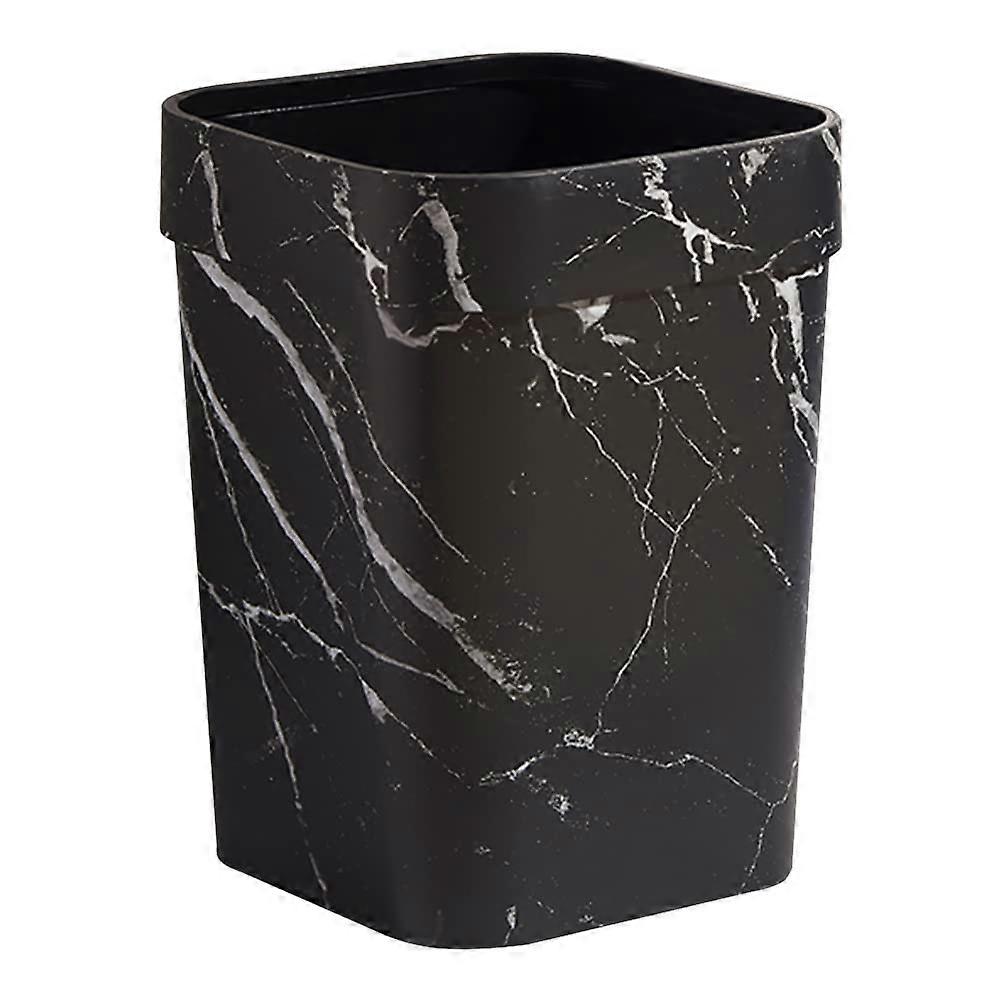 Garbage Bin Marble Pattern Square Waste Container For Bathroom And Kitchen Trash Can