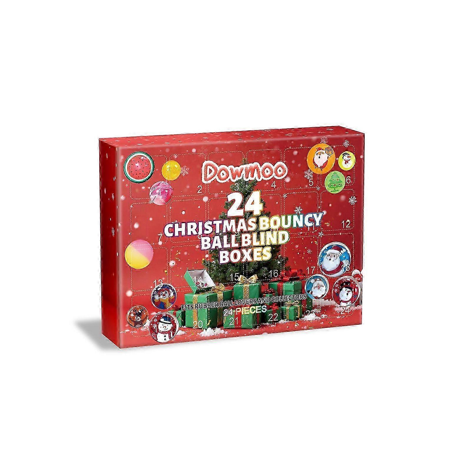 Christmas Bouncy Ball Advent Calendar 2025, 24Days Christmas Countdown Calendar with Bouncy Balls, Goodie Bag Fillers,Stocking Stuffer Gifts