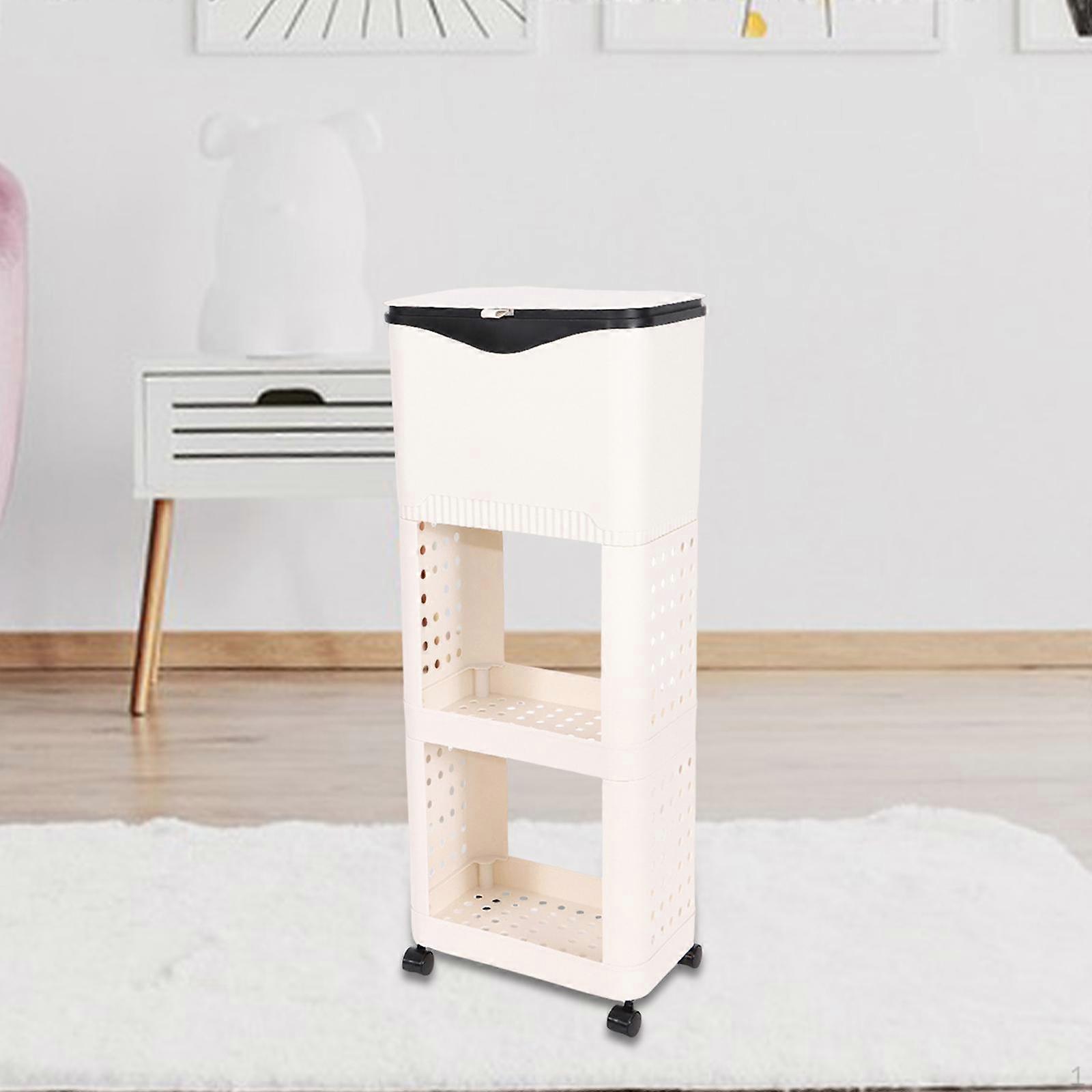 Kitchen Trash Can Garbage Bin with Rack Space Saving Organizer Narrow Waste Basket for Dorm Laundry