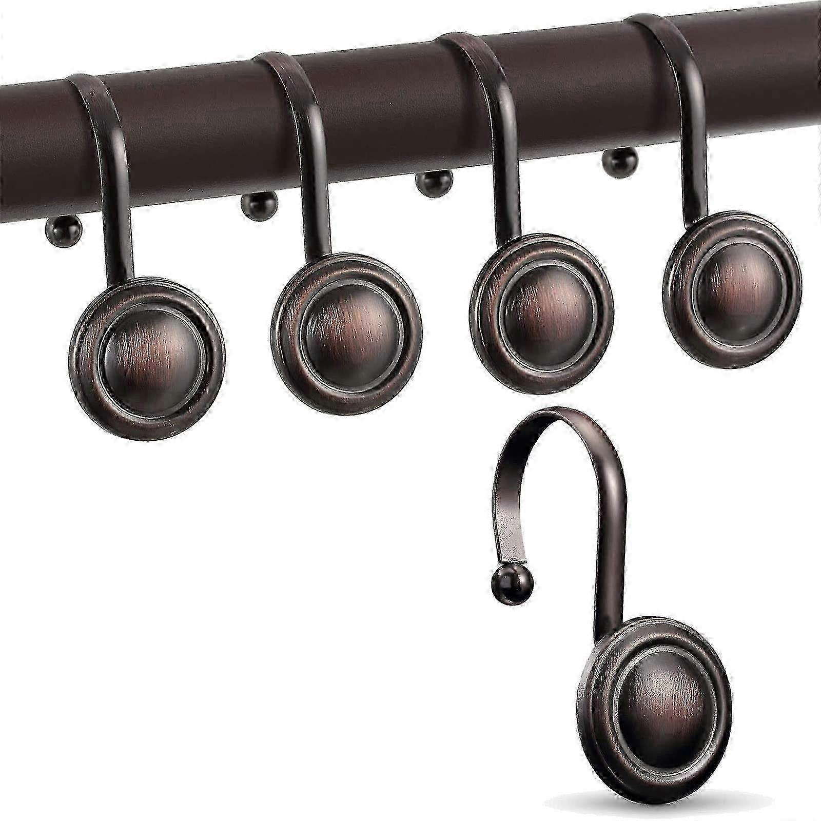 12 pcs Shower Curtain Hooks Rust Proof Decorative for Bath Room 2025