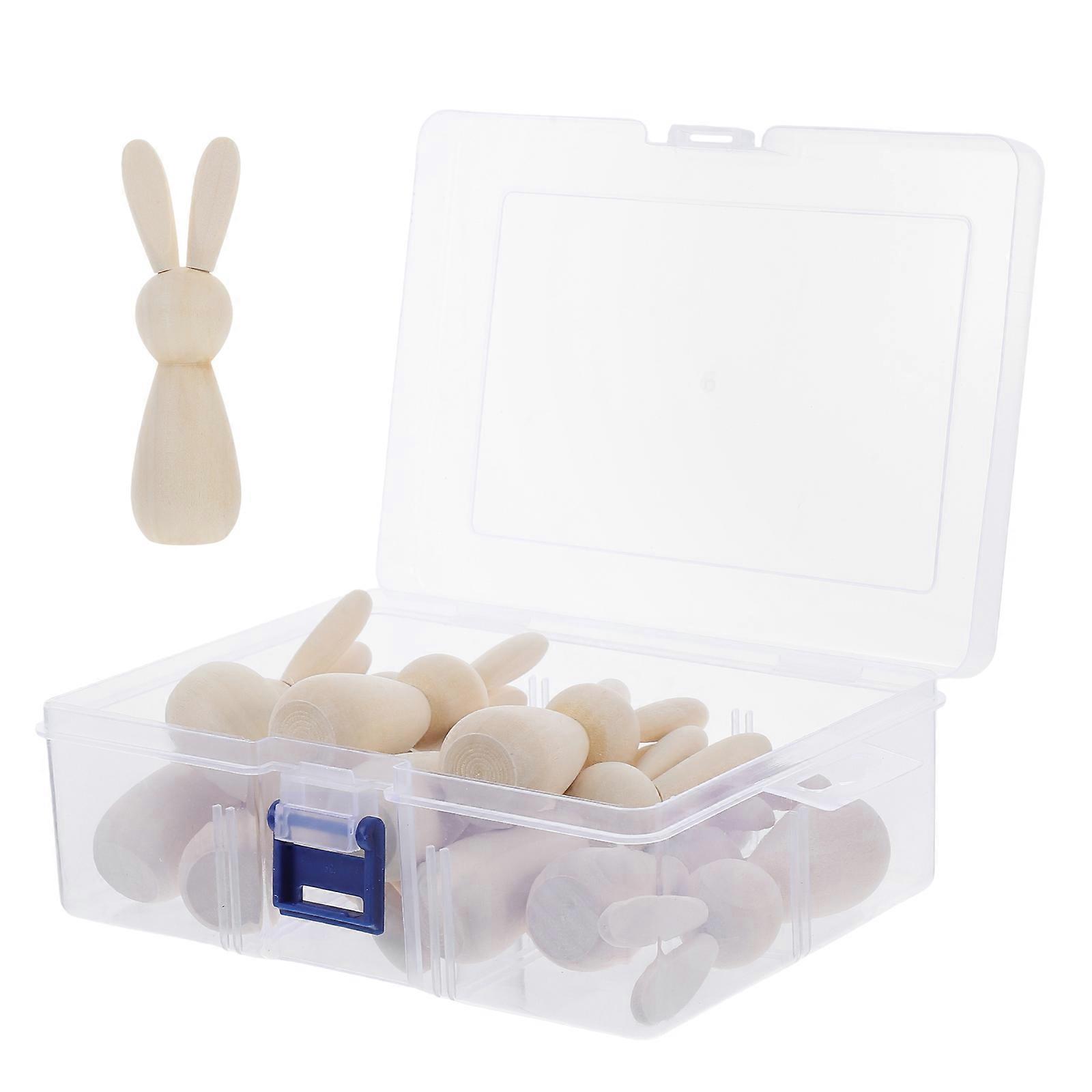 Wooden Crafts DIY Easter Bunny Craft Kit for Creative Fun 1Set