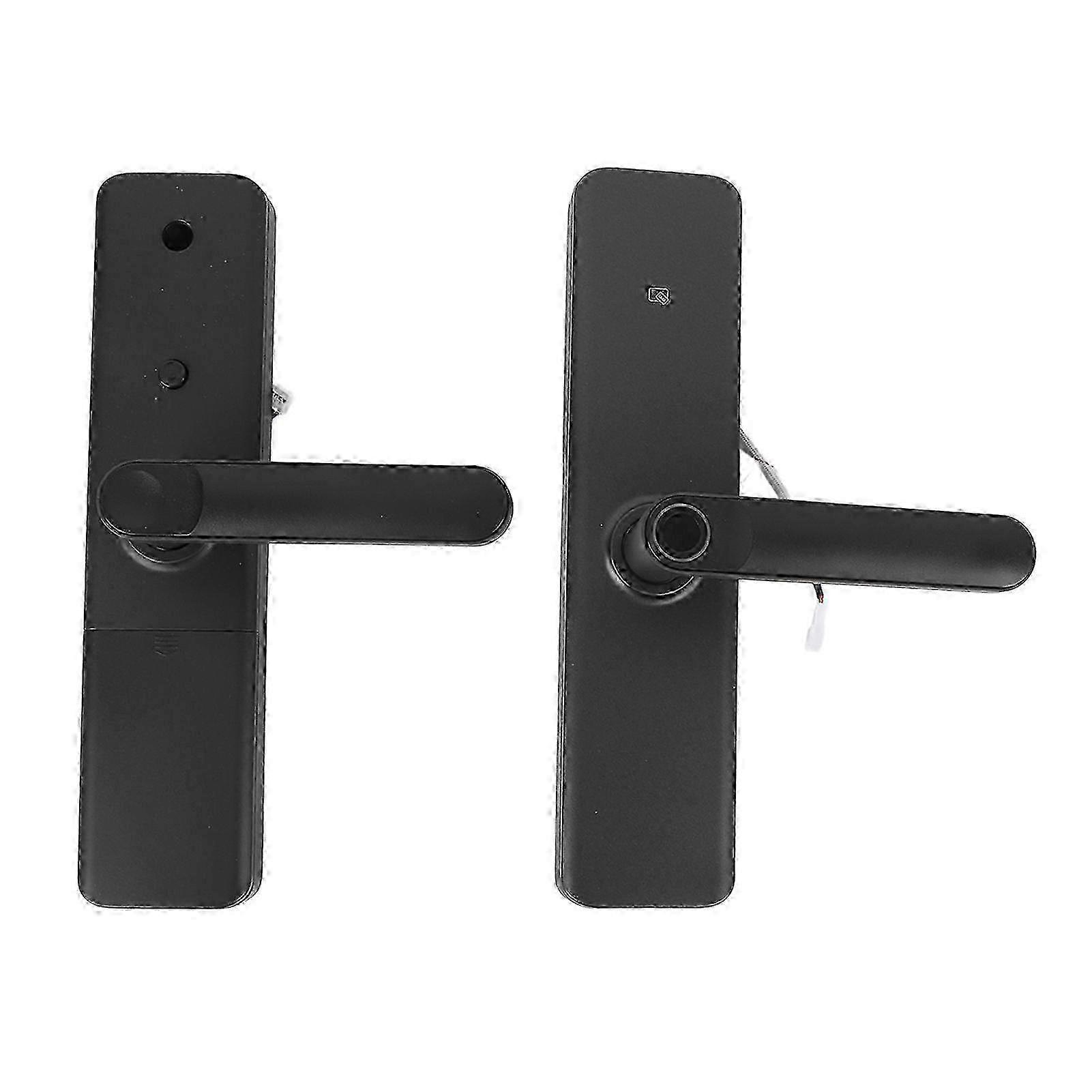 Fingerprint Entry Lock with 2 Keys 2 IC Cards Passcode Sensitive Accurate Smart Entry Door Handle for Wood Door Office Apartment Home