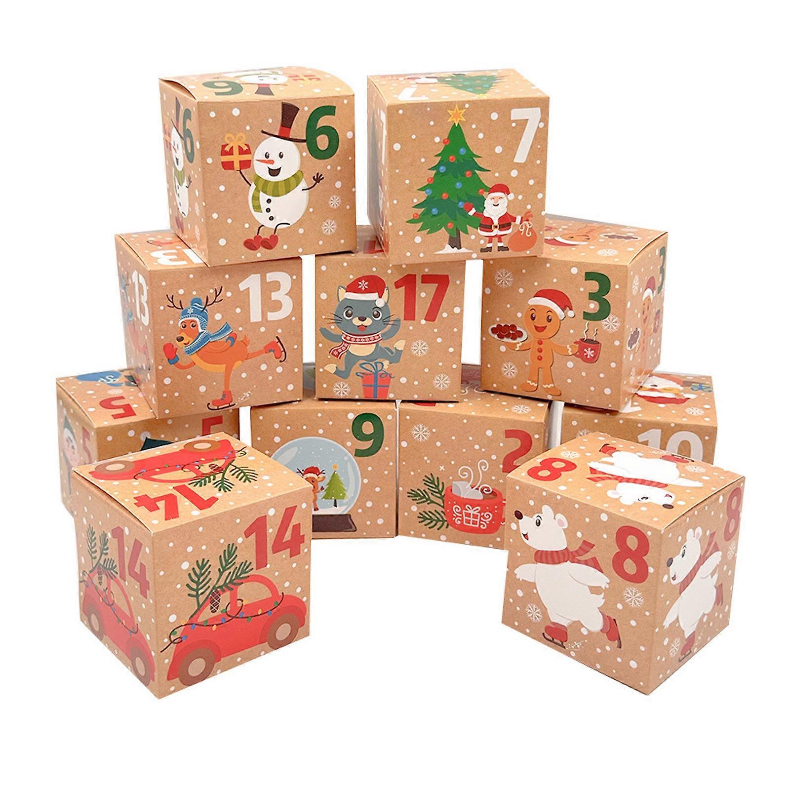 24 Day Advents Calendar Craft Craft Kits With 24 Compartments For Candy Gifts User Friendly Recyclable Paper Counting Decors Multicolor