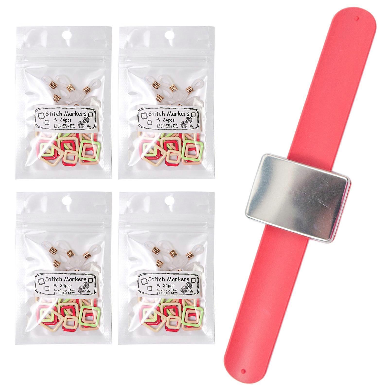 Ompeleet Merkki Neulominen Virkkaus Lukitusompeleet Neulo Pidike Neulo Silmukat Merkkiklipsi käsityöhön Neulominen Käsityö Käsityö Punainen