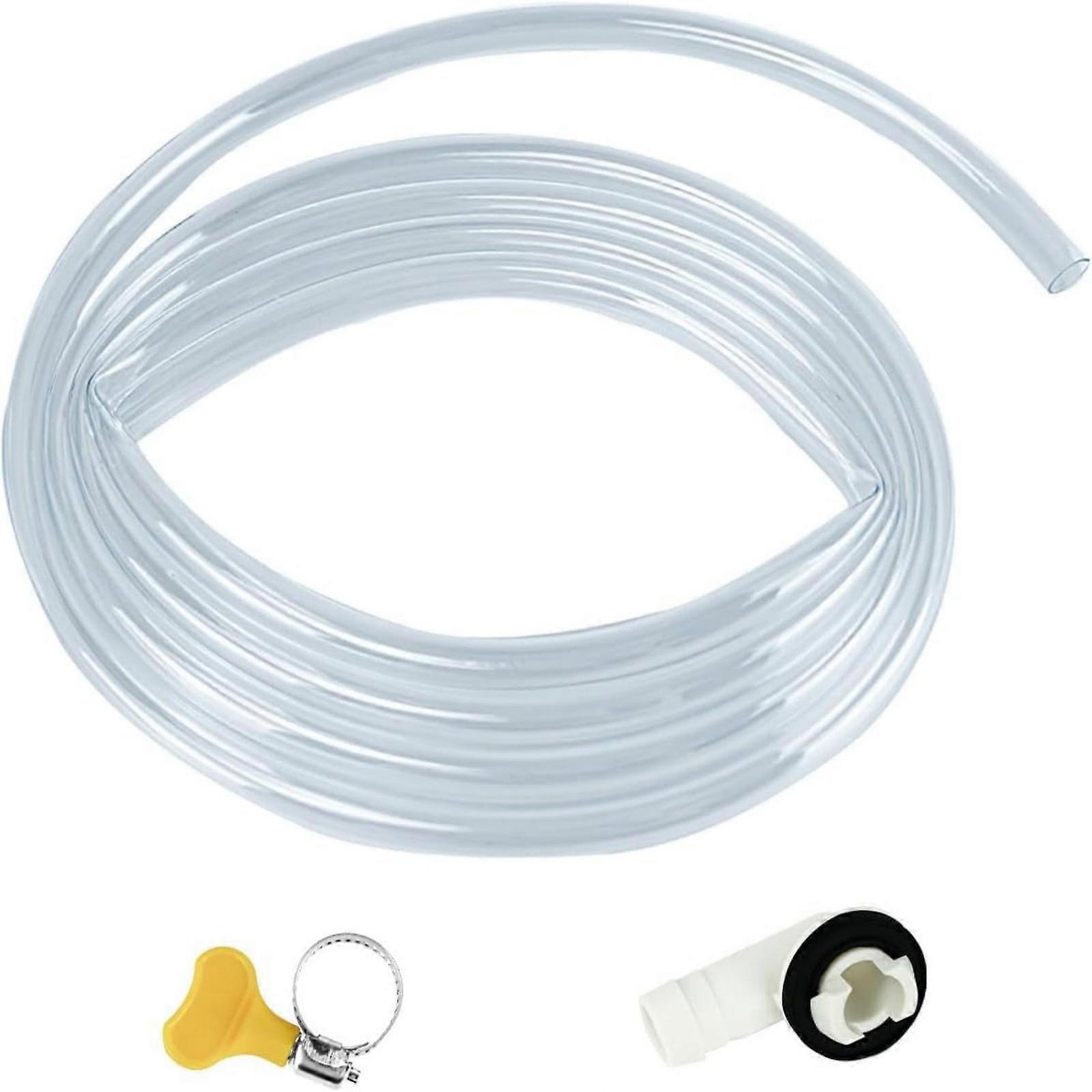 Pack Of 2 Standard Refrigerating Structure Drain Hose Assemblies With 6 Foot Clear PVC Cylinders And 3/5 Foot Fittings For Dense And Wall Mounted