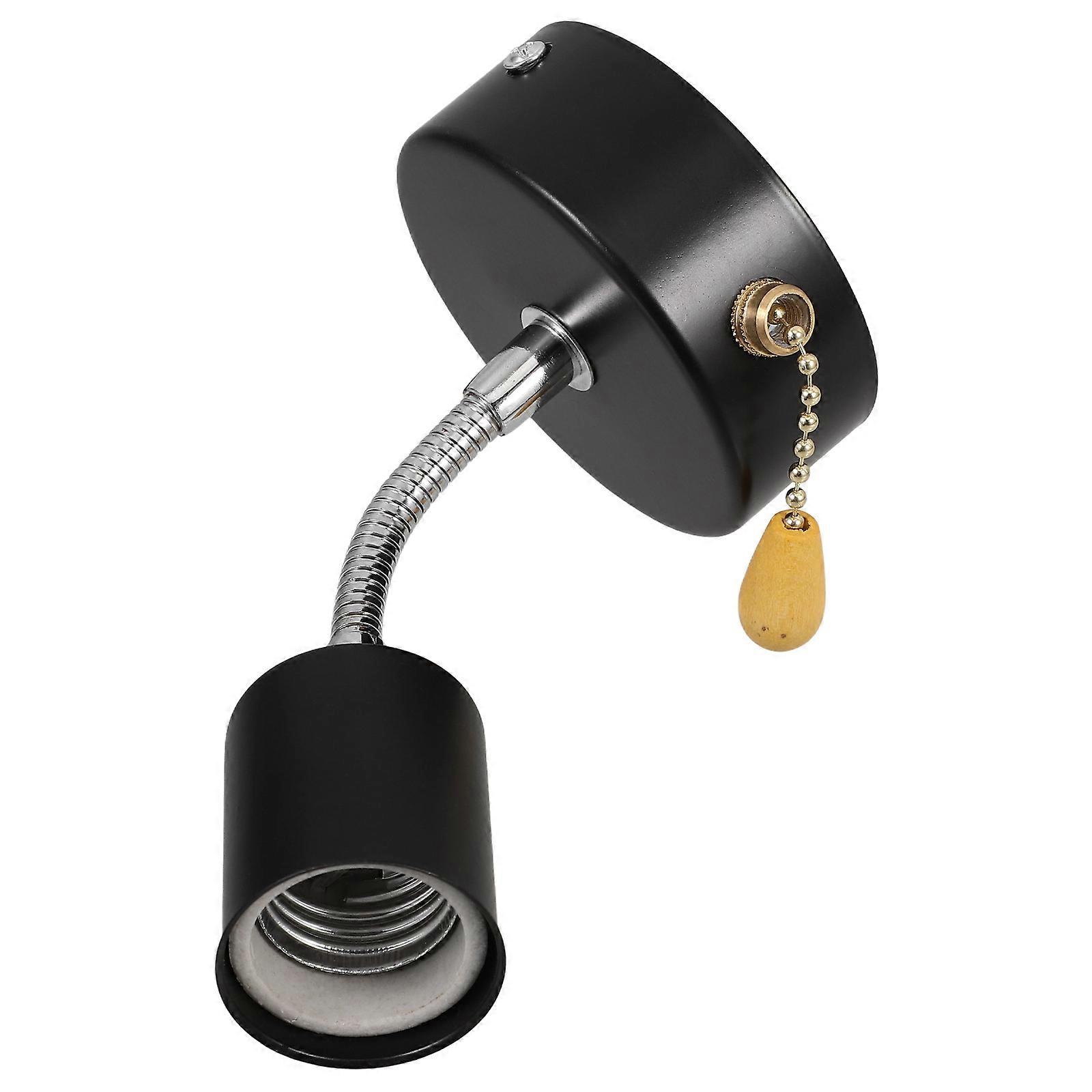 Durable Black Wall Lamp Holder for Easy Installation 1Set