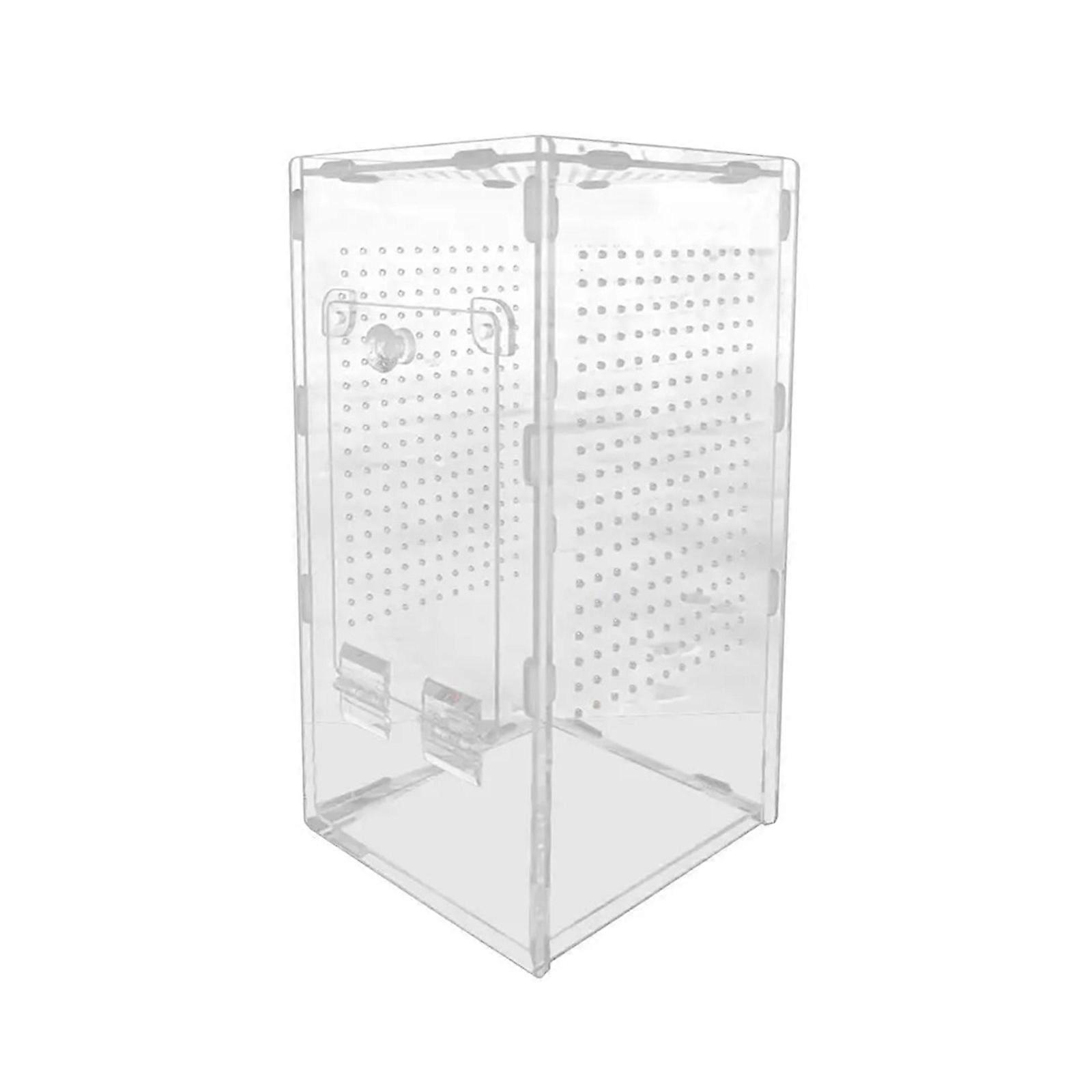 Componentized Clear Acrylic Webspinner Pen Secure Swiveled Feeding Door Exemplary For Tarantulas Arachnids Multicolor