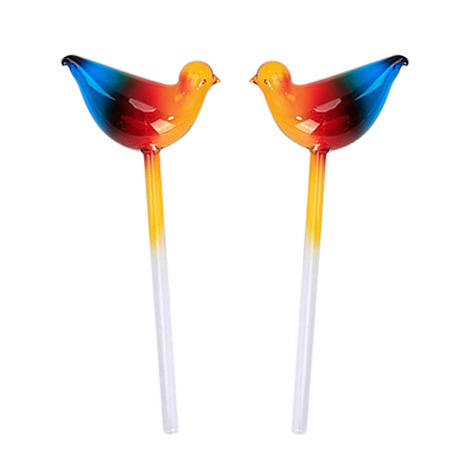 2PCS Cute Bird Shape Watering Globes Perfect for Busy Plant Enthusiasts Indoor and in the Offices Insert Watering Bulbs Multicolor